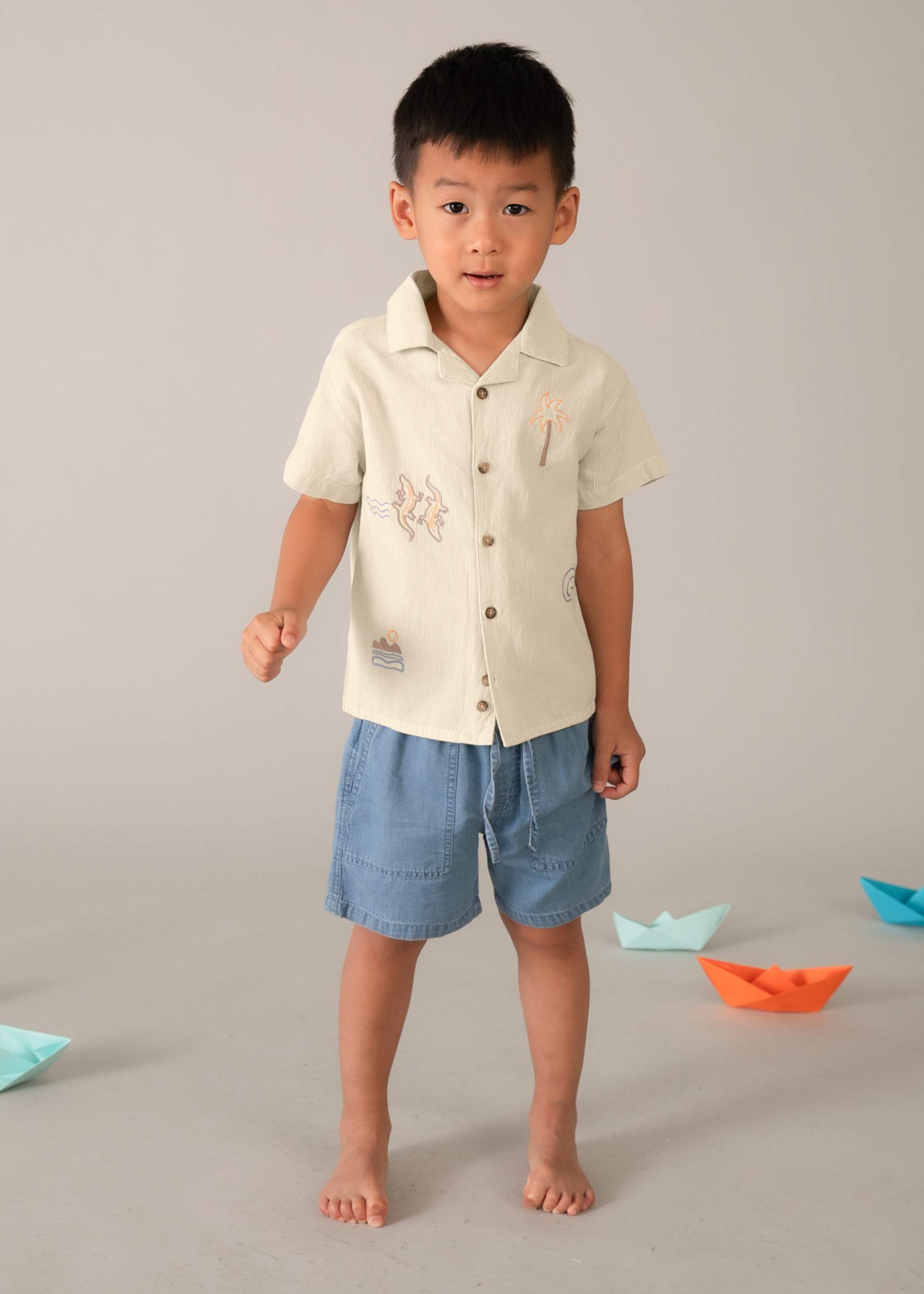 Chemise détails brodés garçon