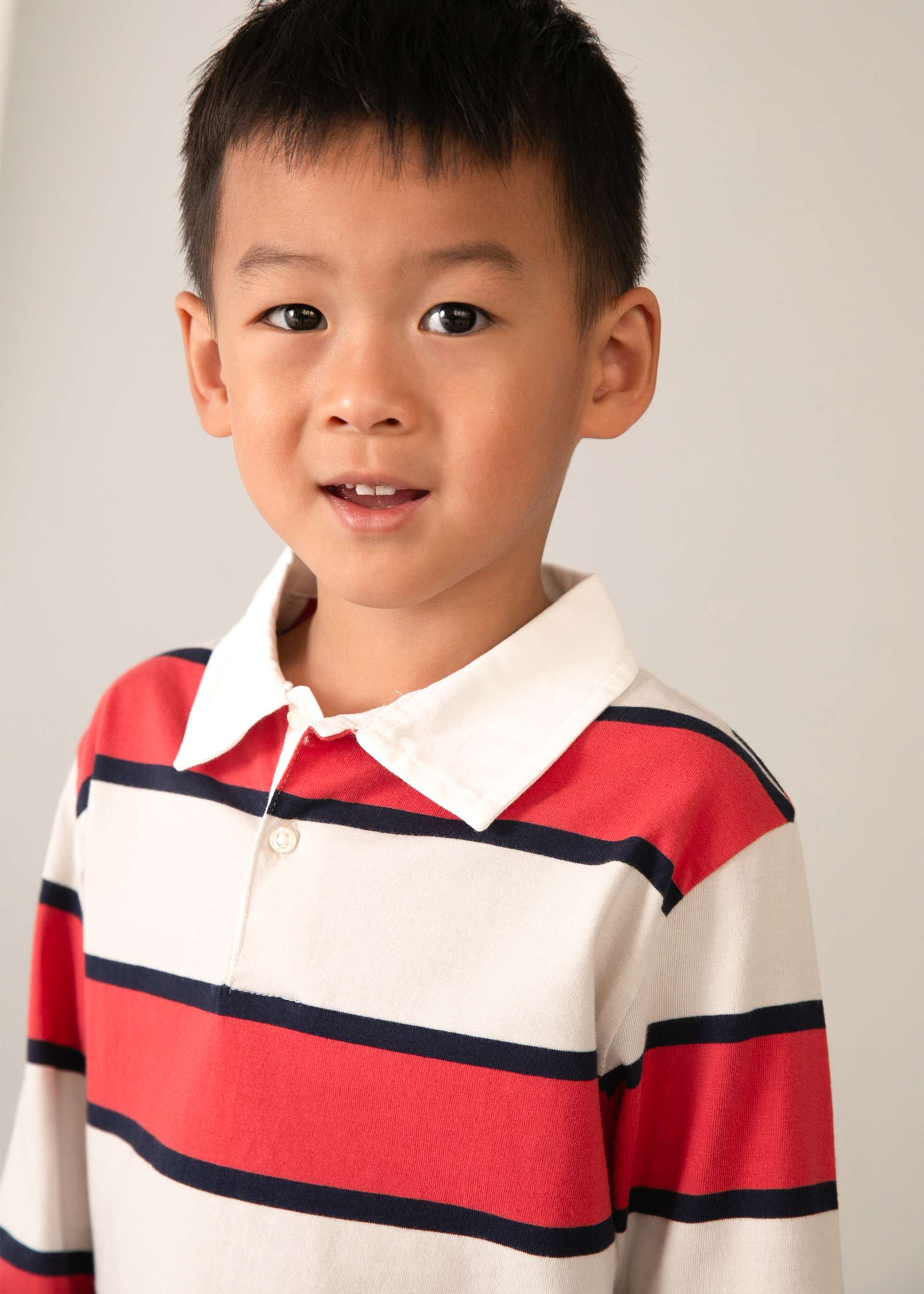 Langarm Poloshirt gestreift Jungen