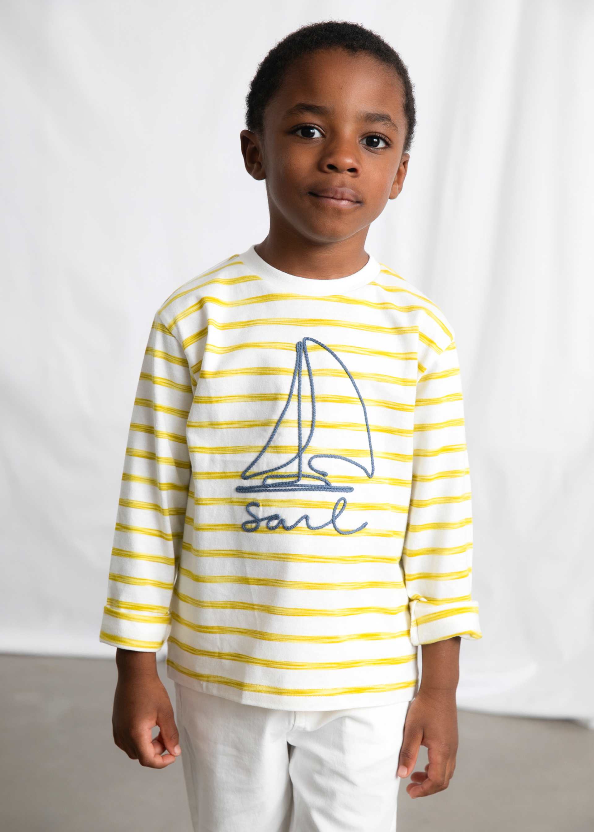 Boy Sailboat Graphic Printed T-shirt