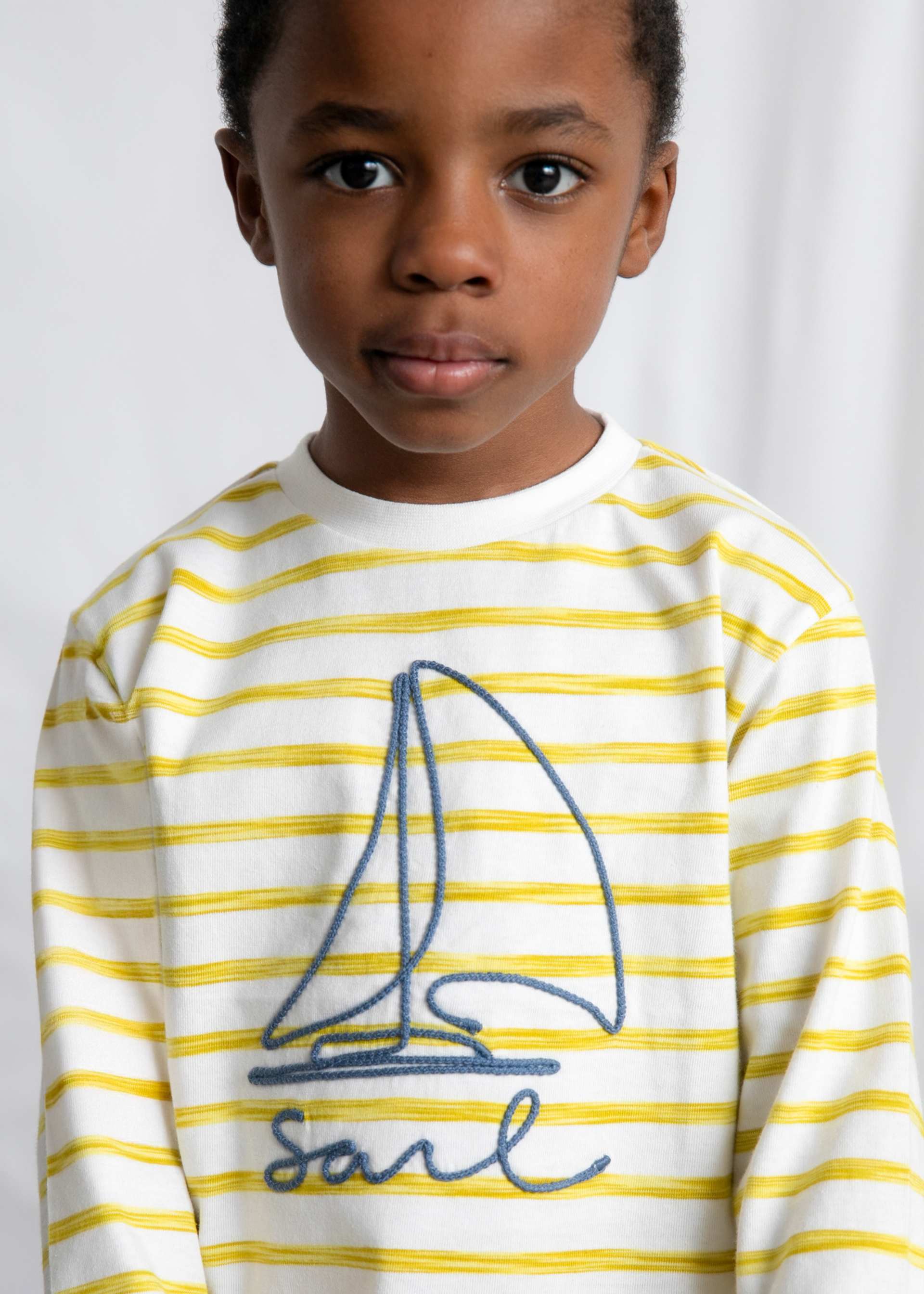 Boy Sailboat Graphic Printed T-shirt