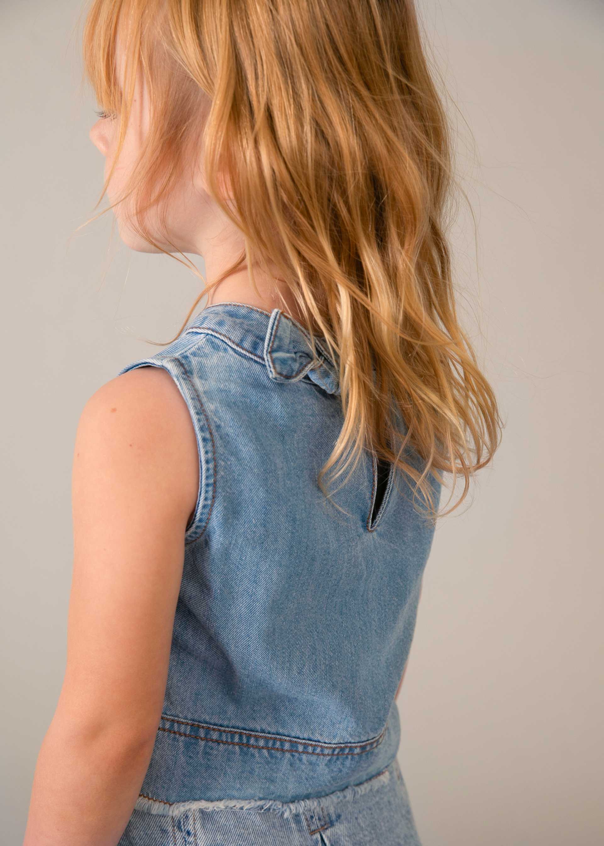 Top en denim fille