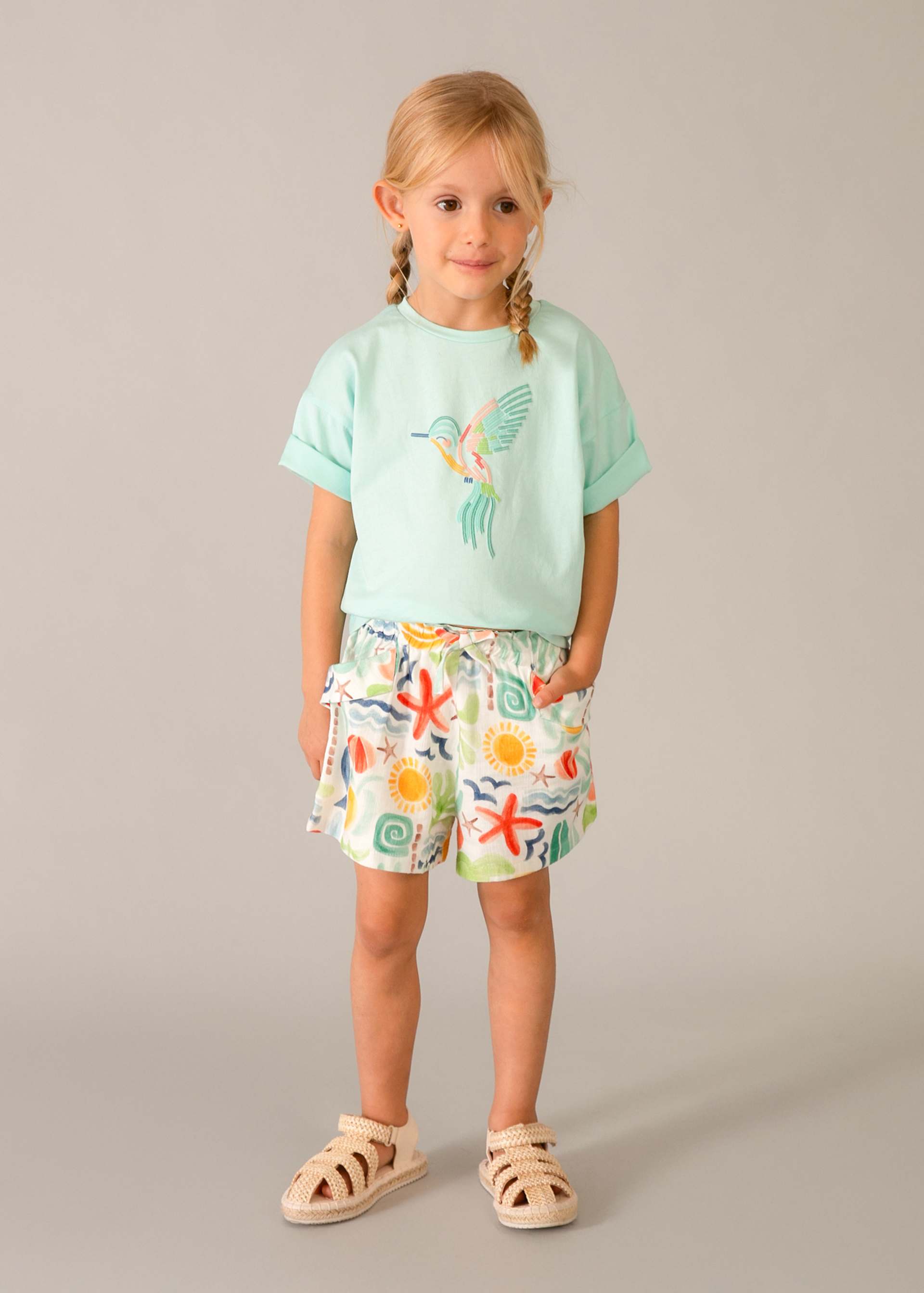 Girl's drop shoulder T-shirt