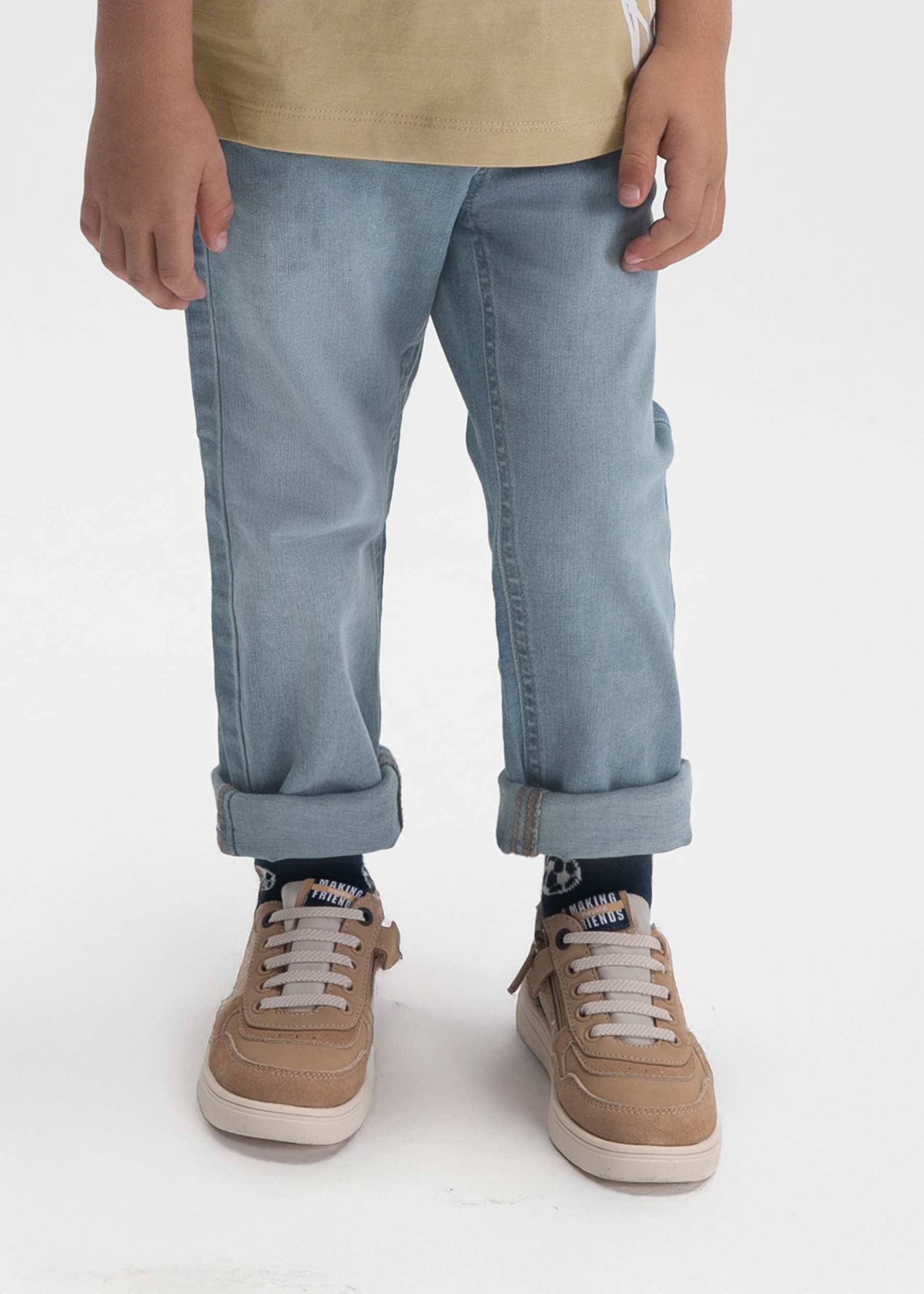 Calças ganga slim fit básicas menino