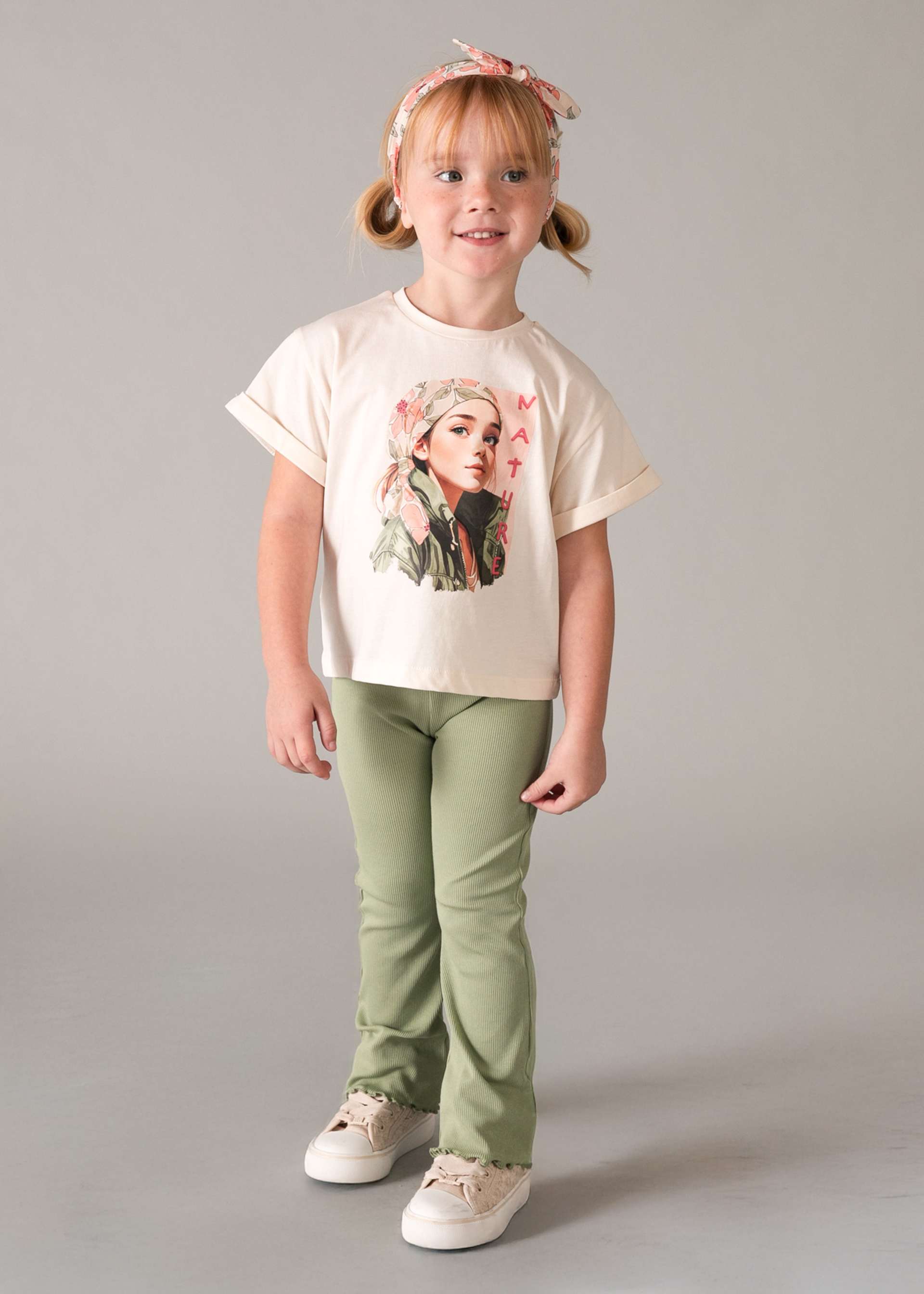 T-shirt avec élastique imprimé fille