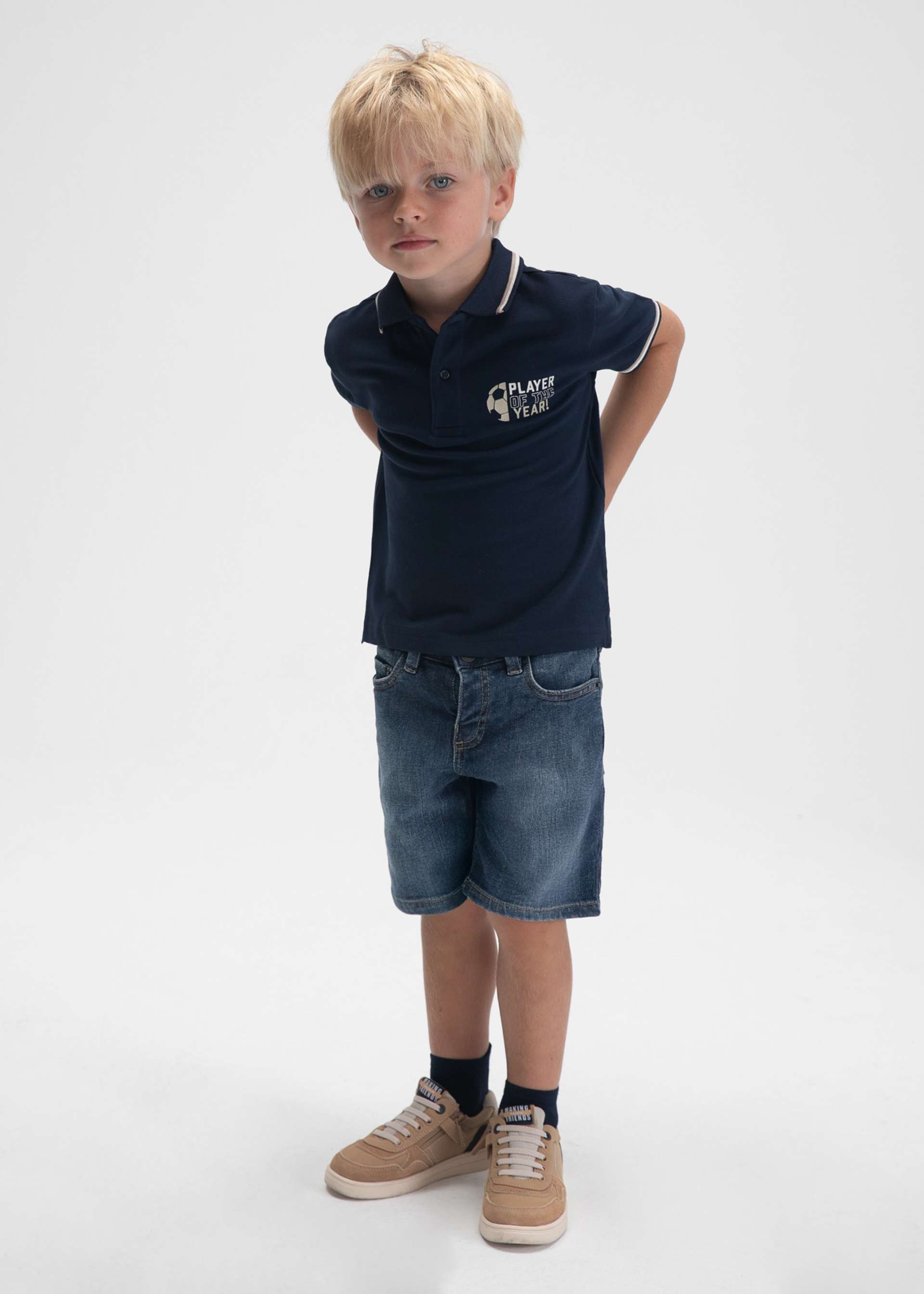 Bermuda vaquera básica niño