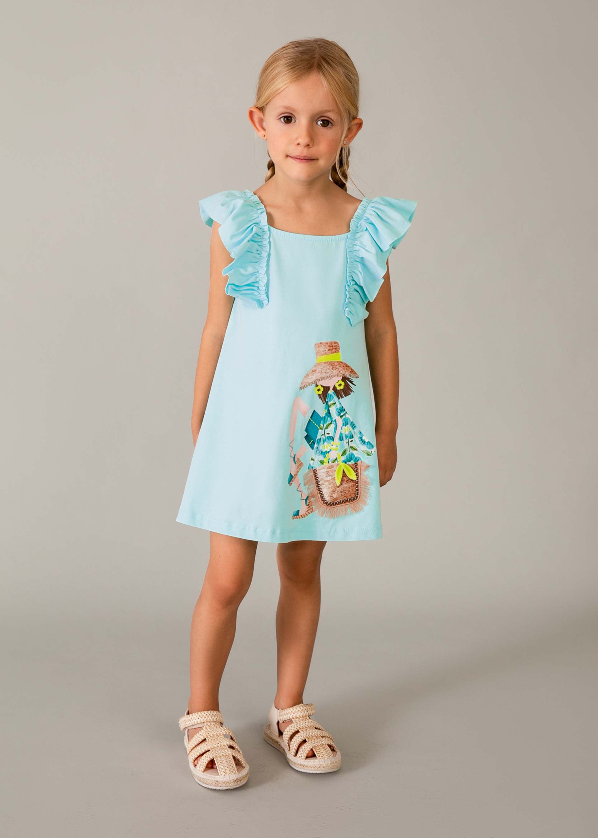 Vestito punto volant bambina