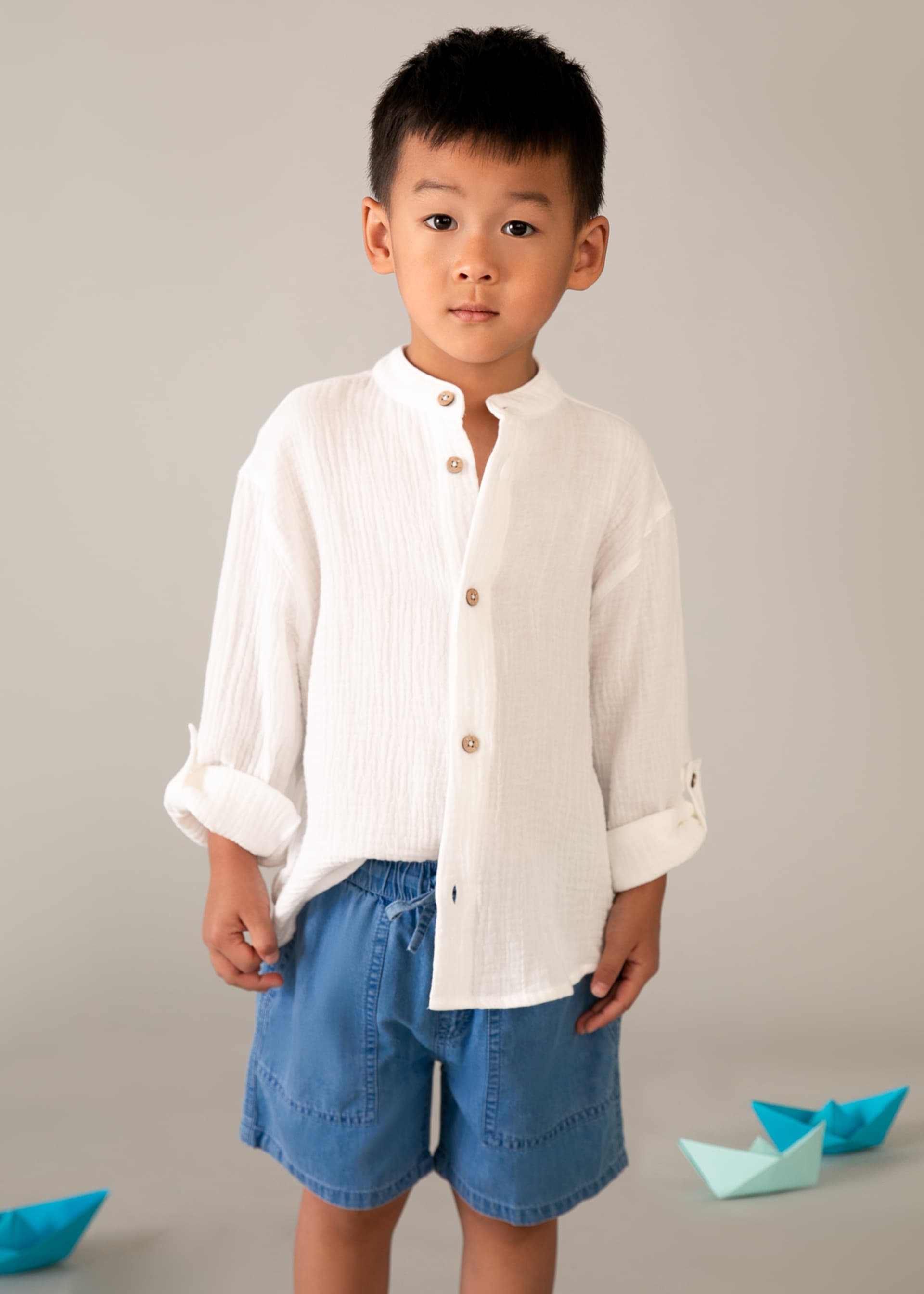 Fließende Jeans-Bermuda Jungen