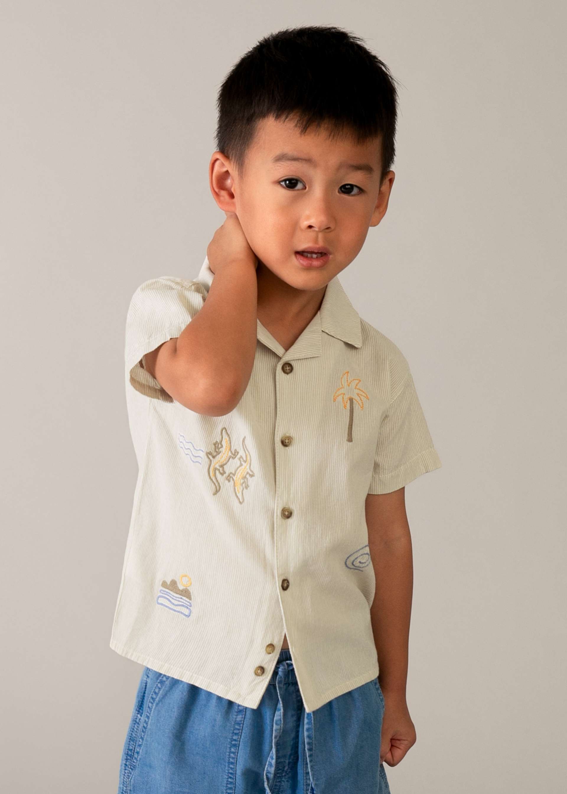 Hemd mit Stickdetails Jungen