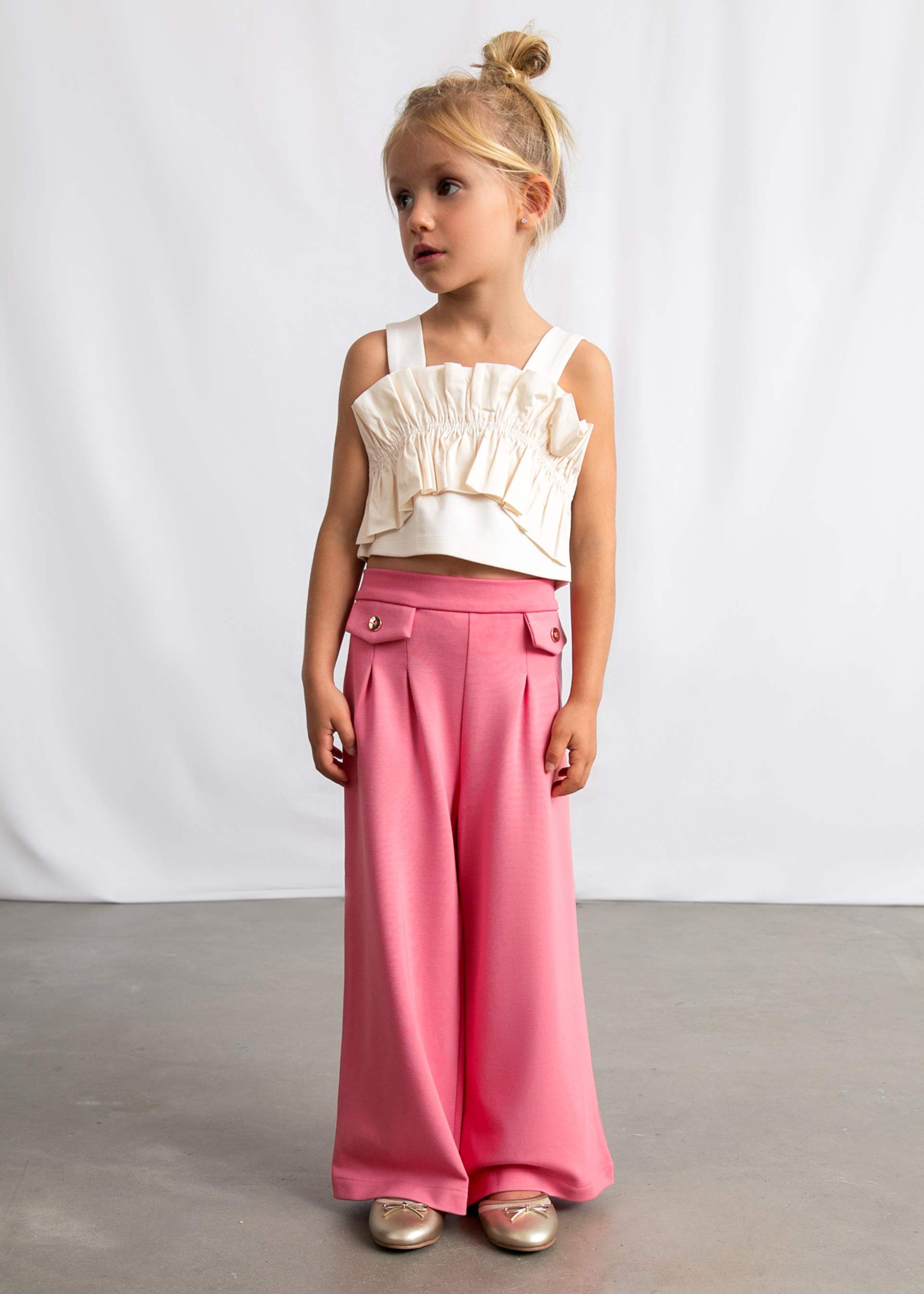 Pantalon en maille point roma fille