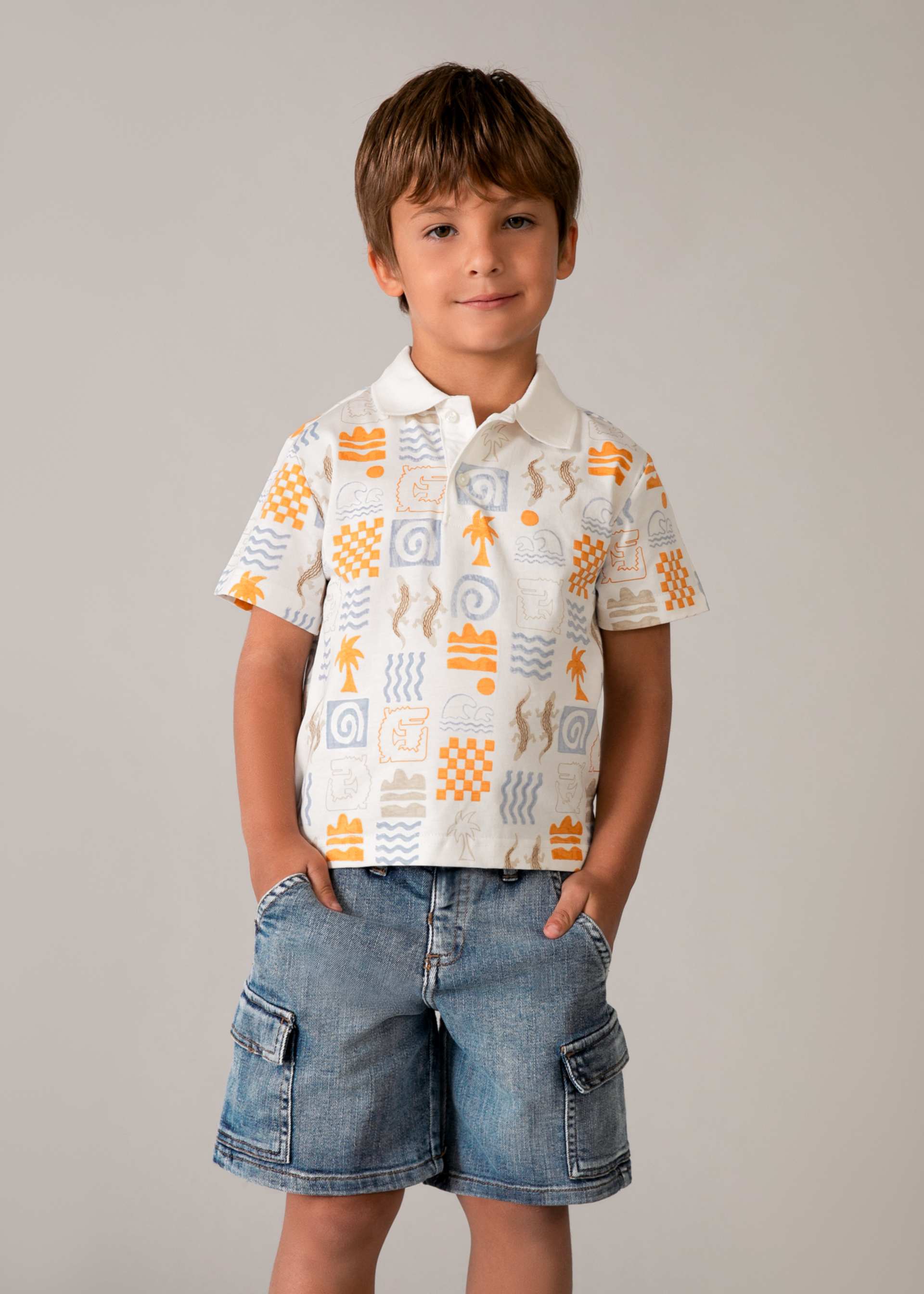 Jeans-Cargo-Bermudas Jungen