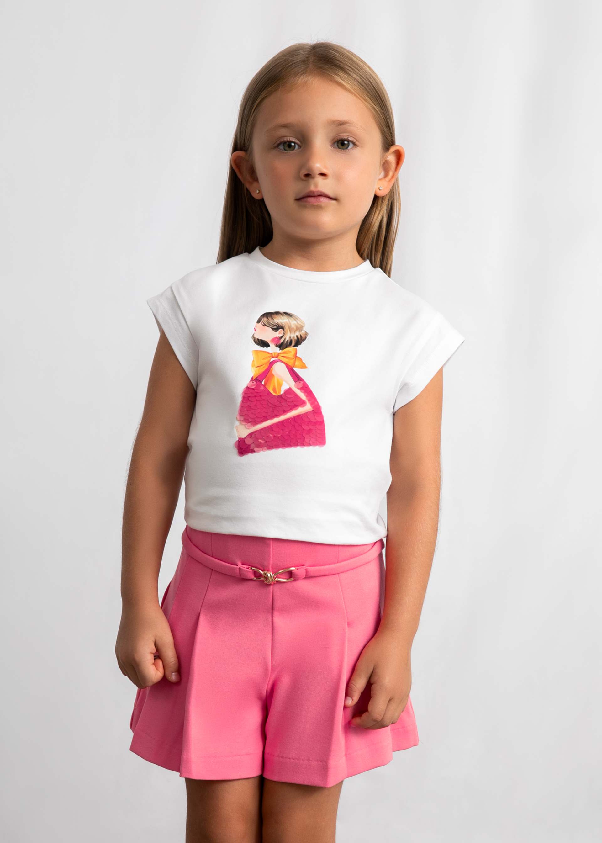 Pantalón corto punto roma niña