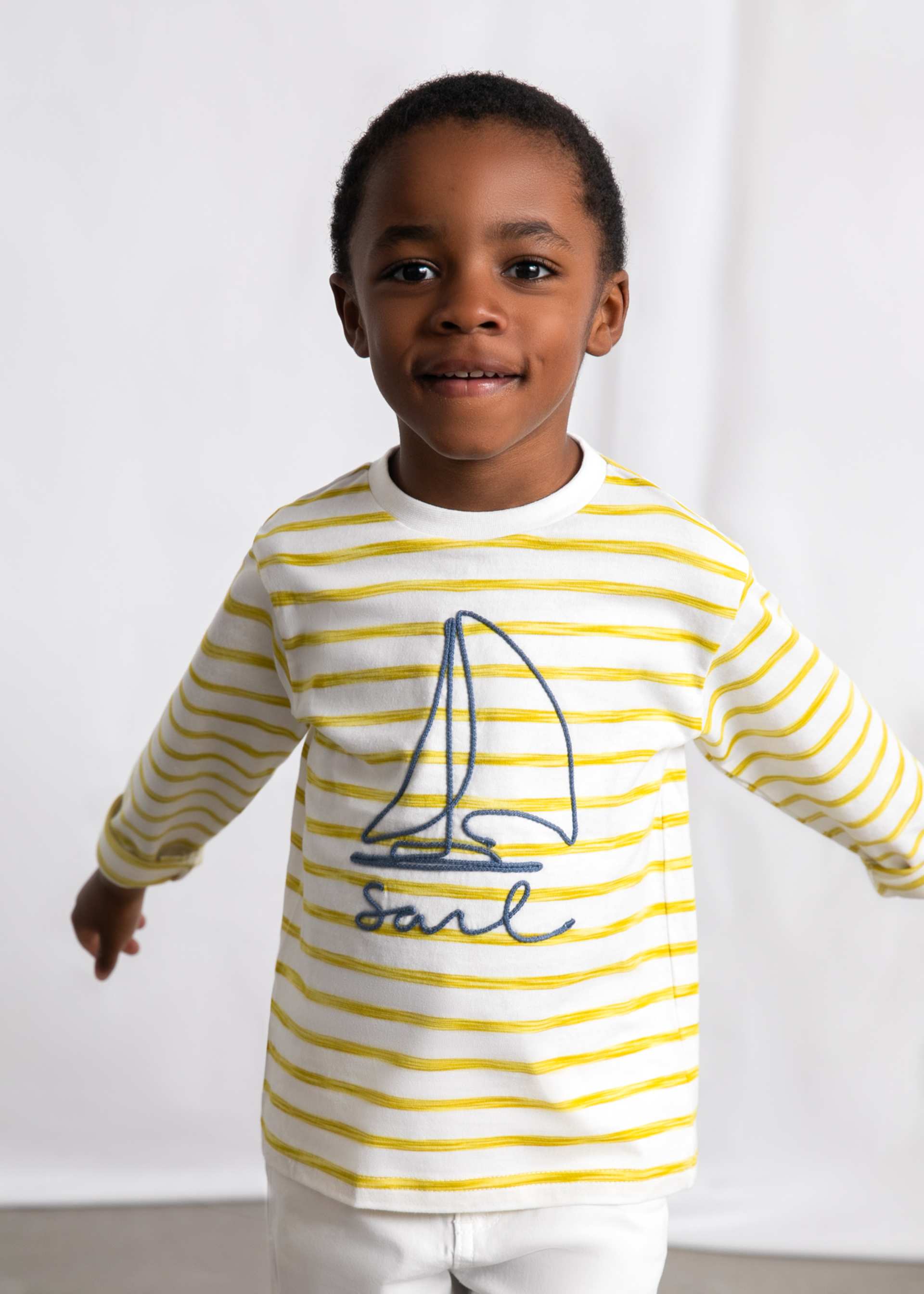 Boy Sailboat Graphic Printed T-shirt