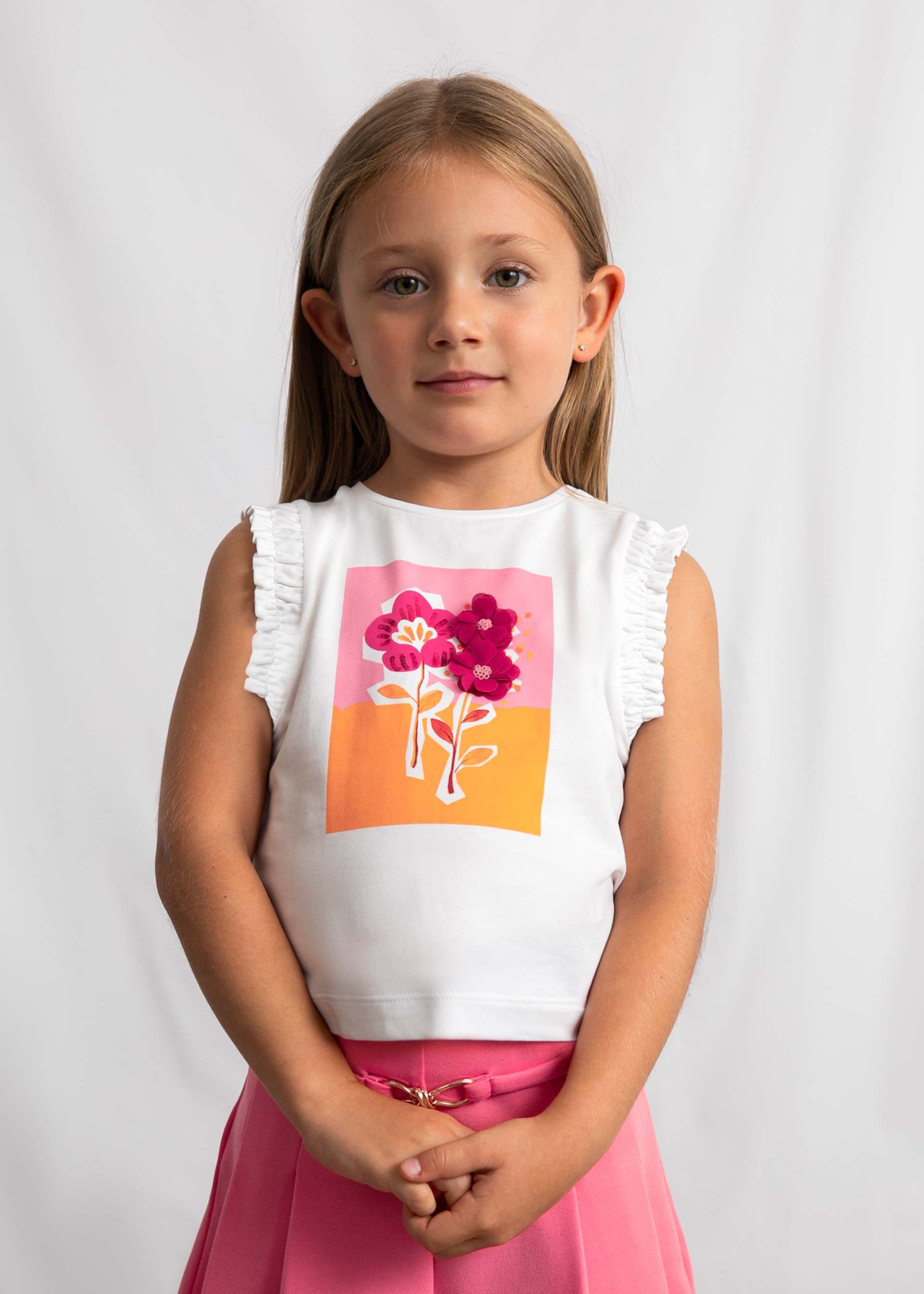 Camiseta flores niña