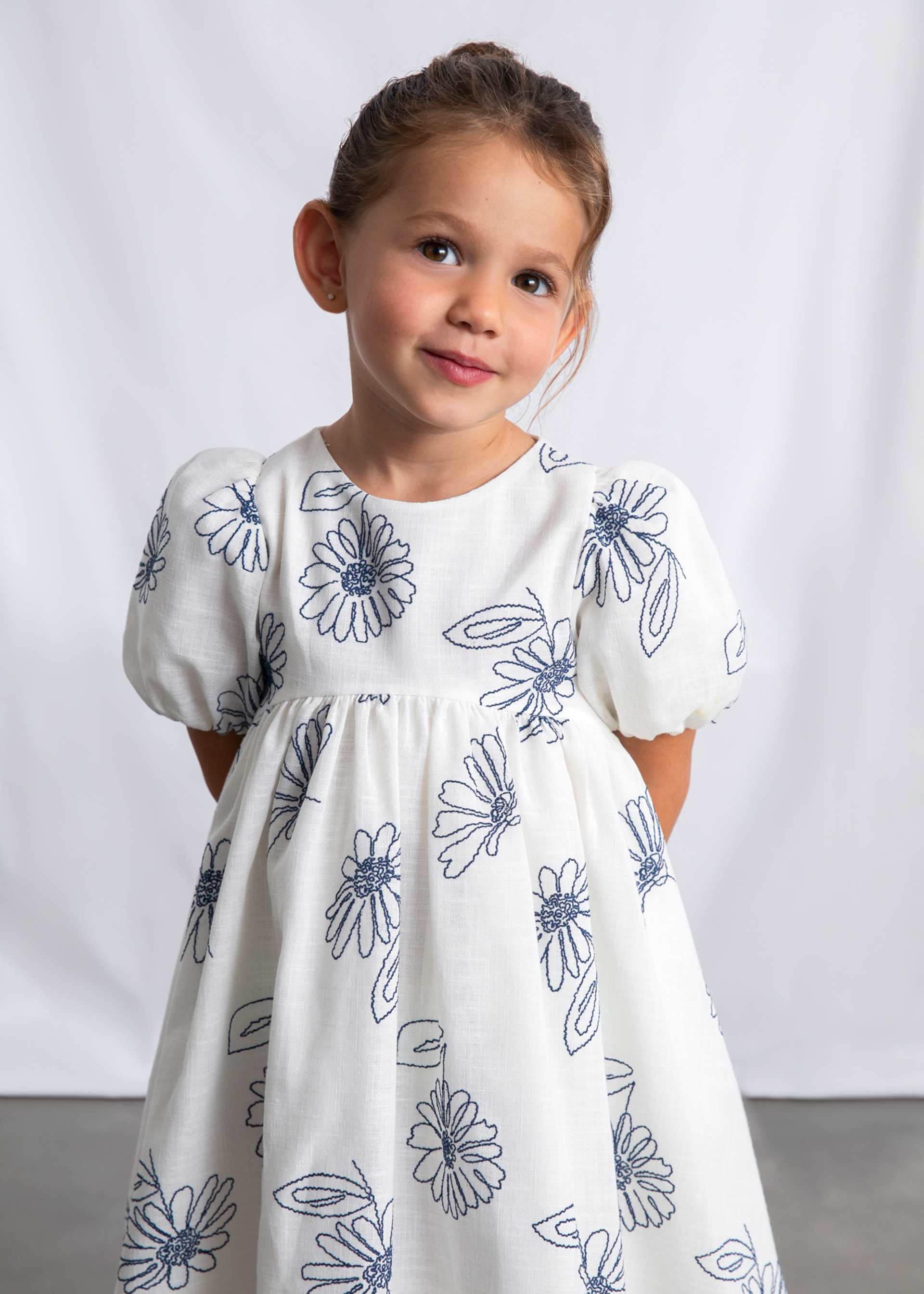 Robe à manches bouffantes fille