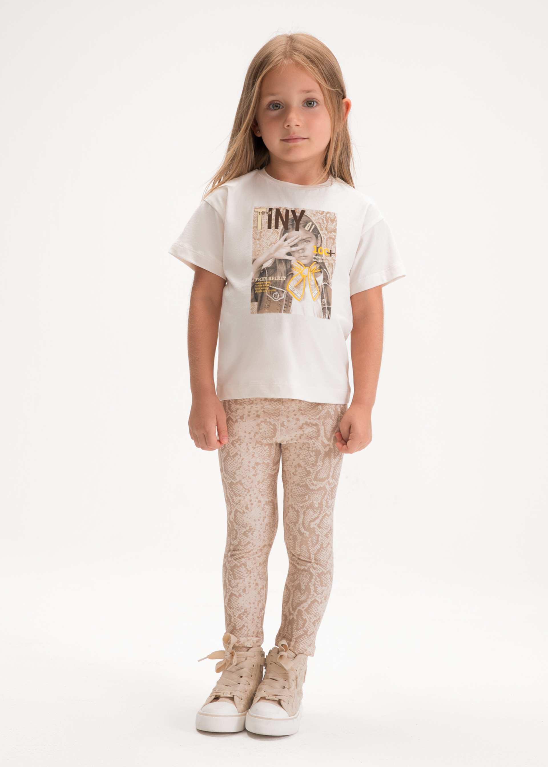 Printed leggings and T-shirt set for girls