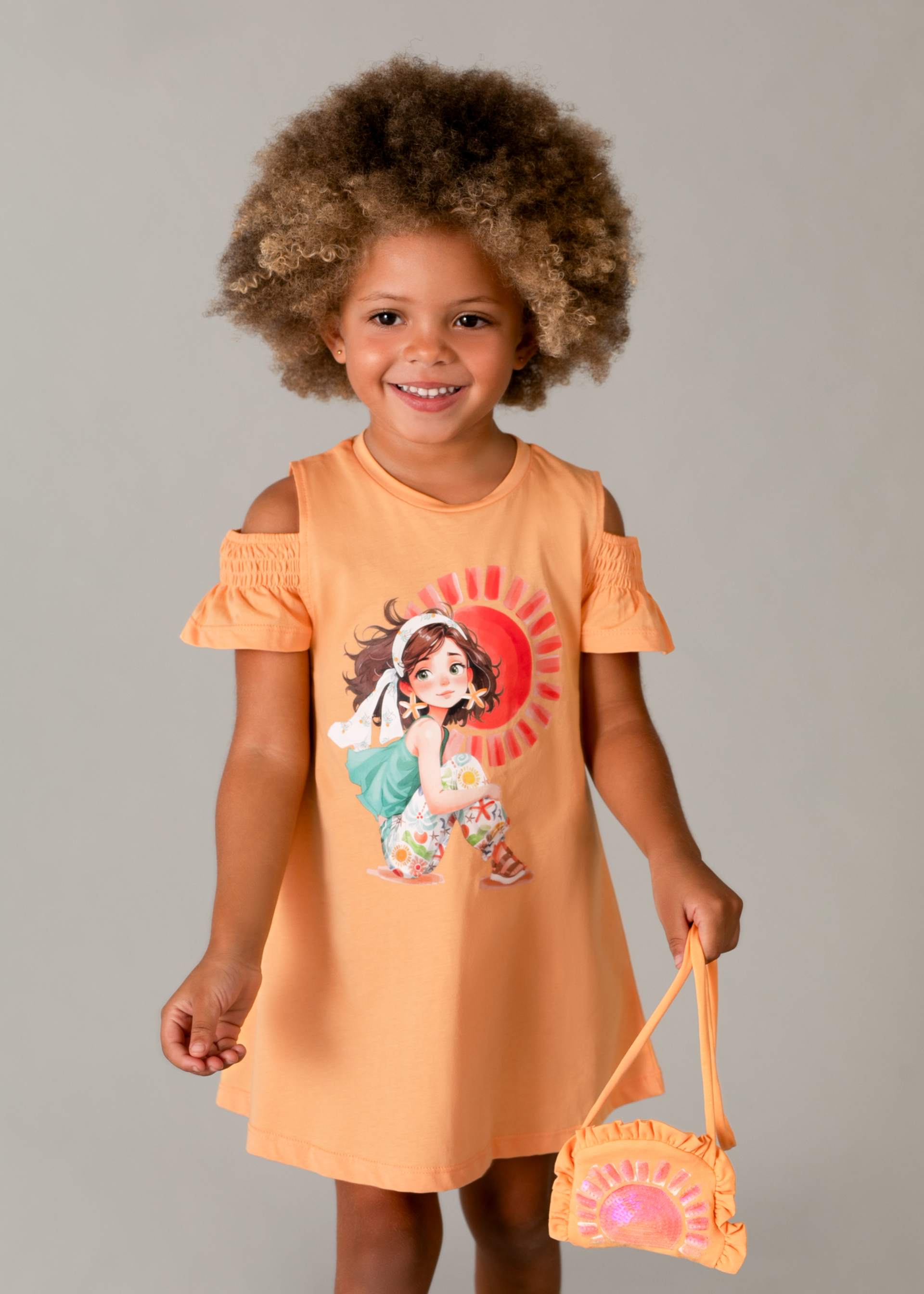 Robe à fentes avec poche fille