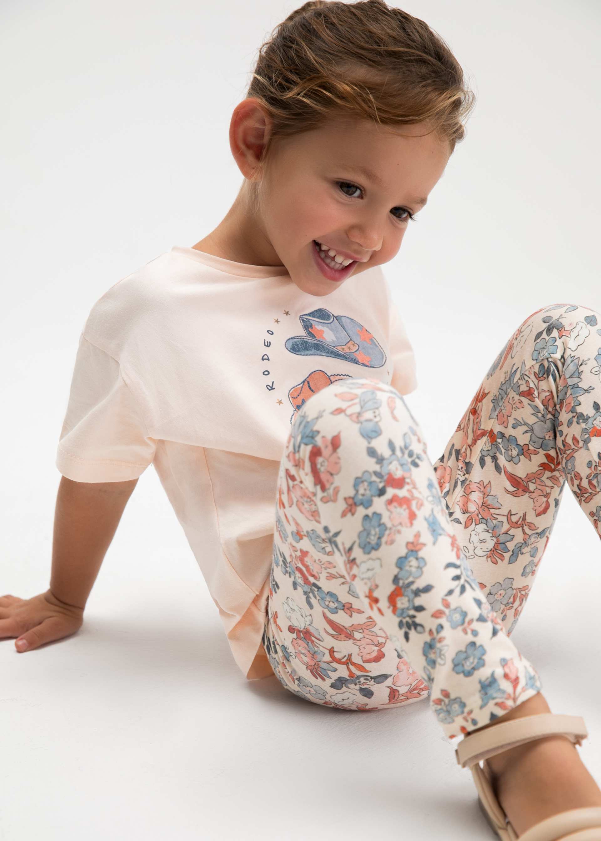 Completo leggings stampato e maglietta bambina