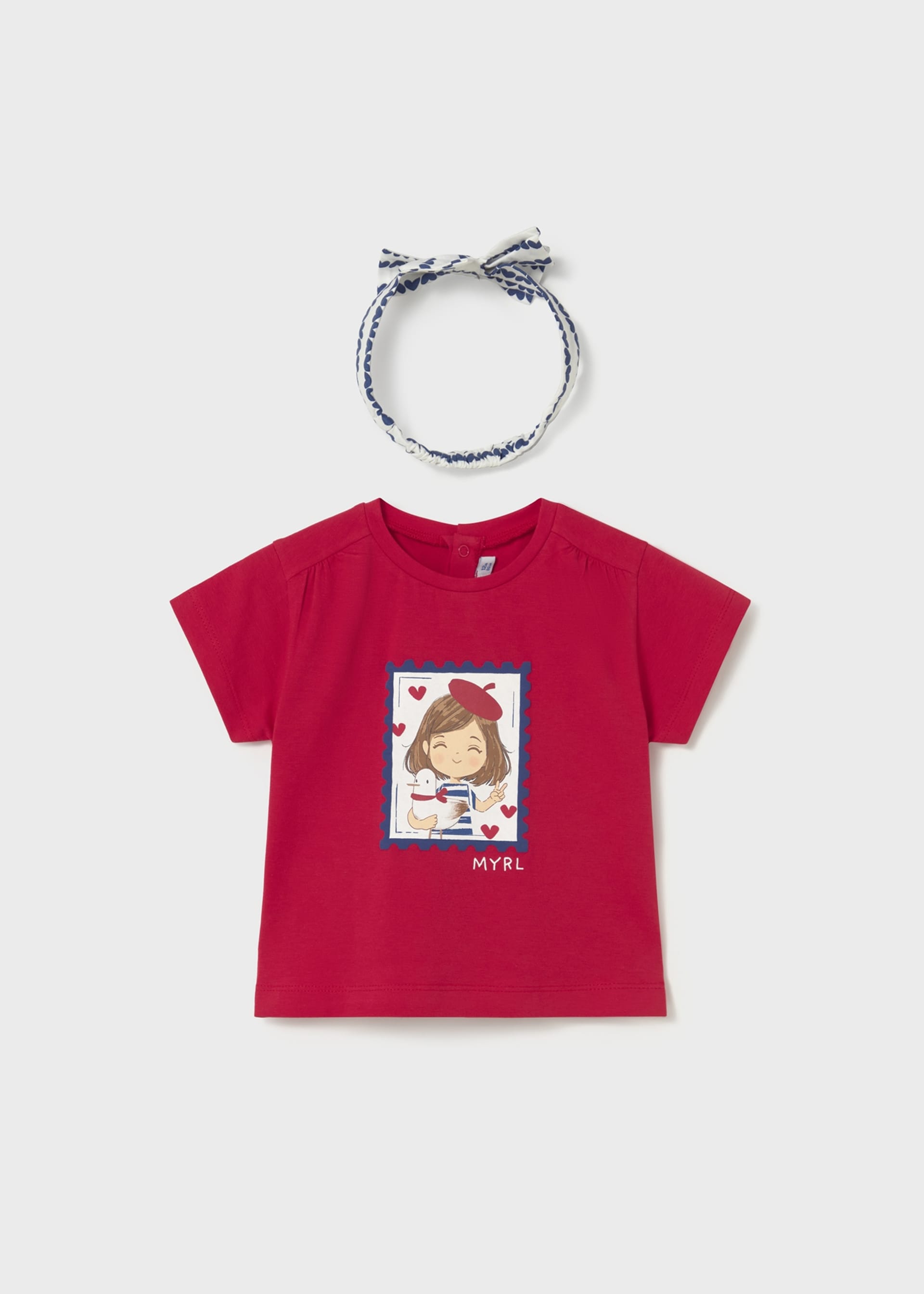 Camiseta con diadema estampada bebé
