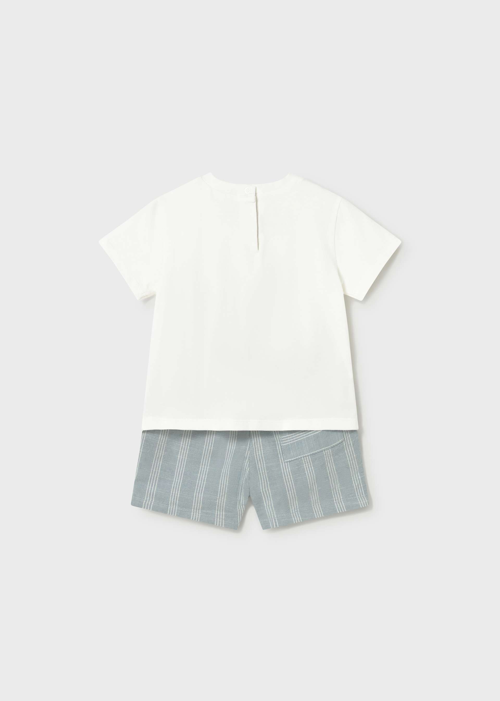 Conjunto bermuda y camisa con lino bebé