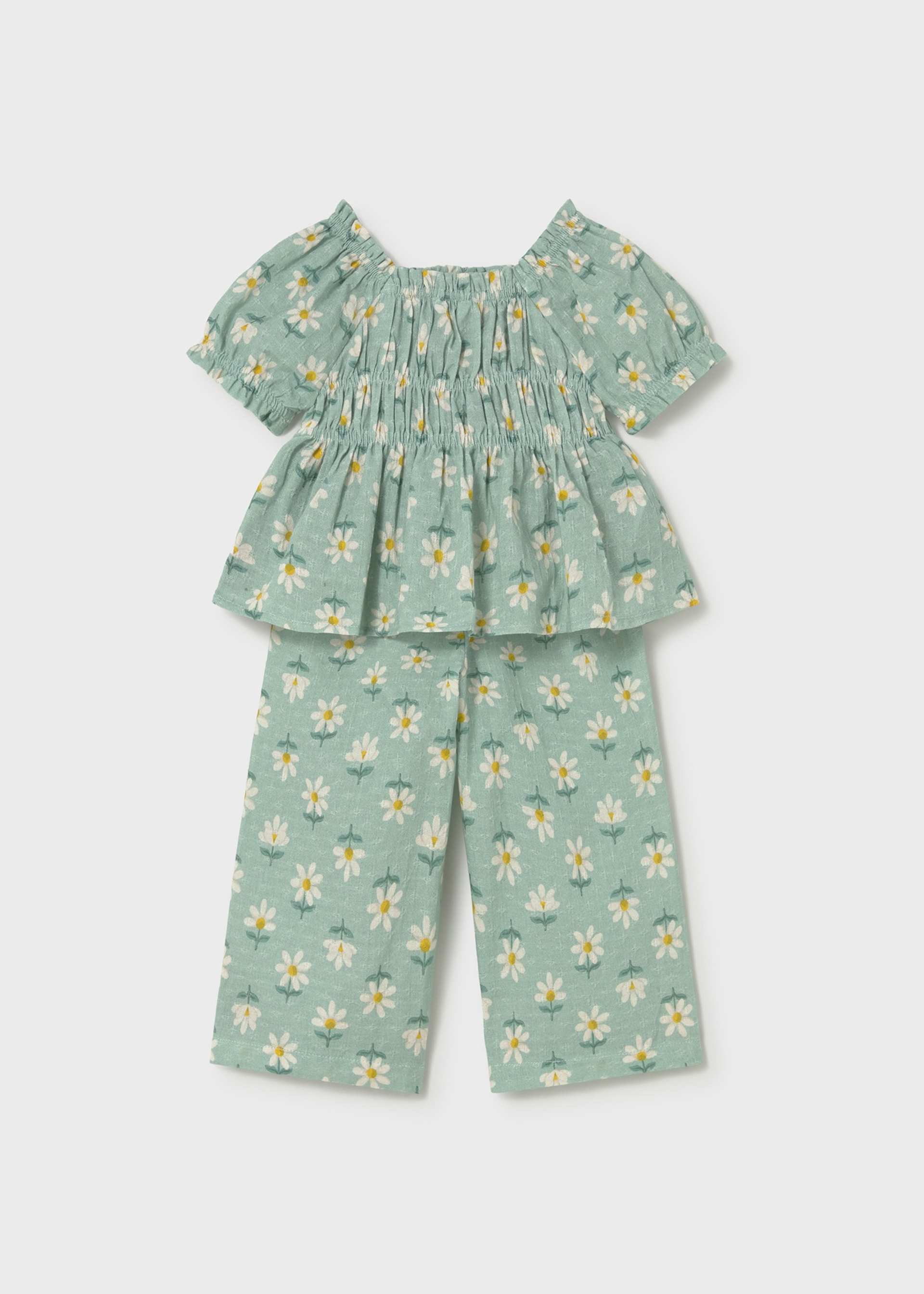 Completo stampato pantalone e blusa neonata