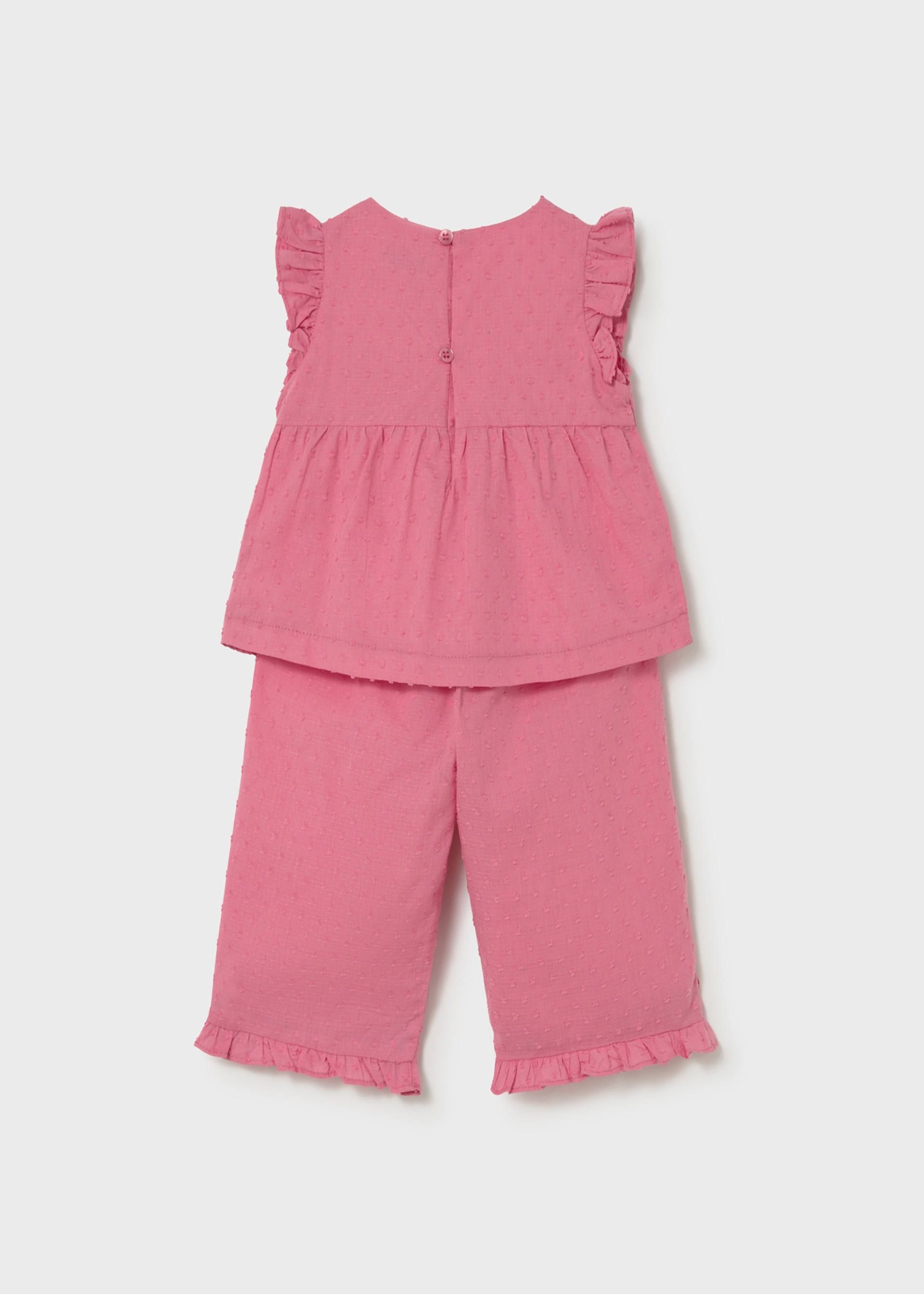 Conjunto pantalón y blusa holanes bebé