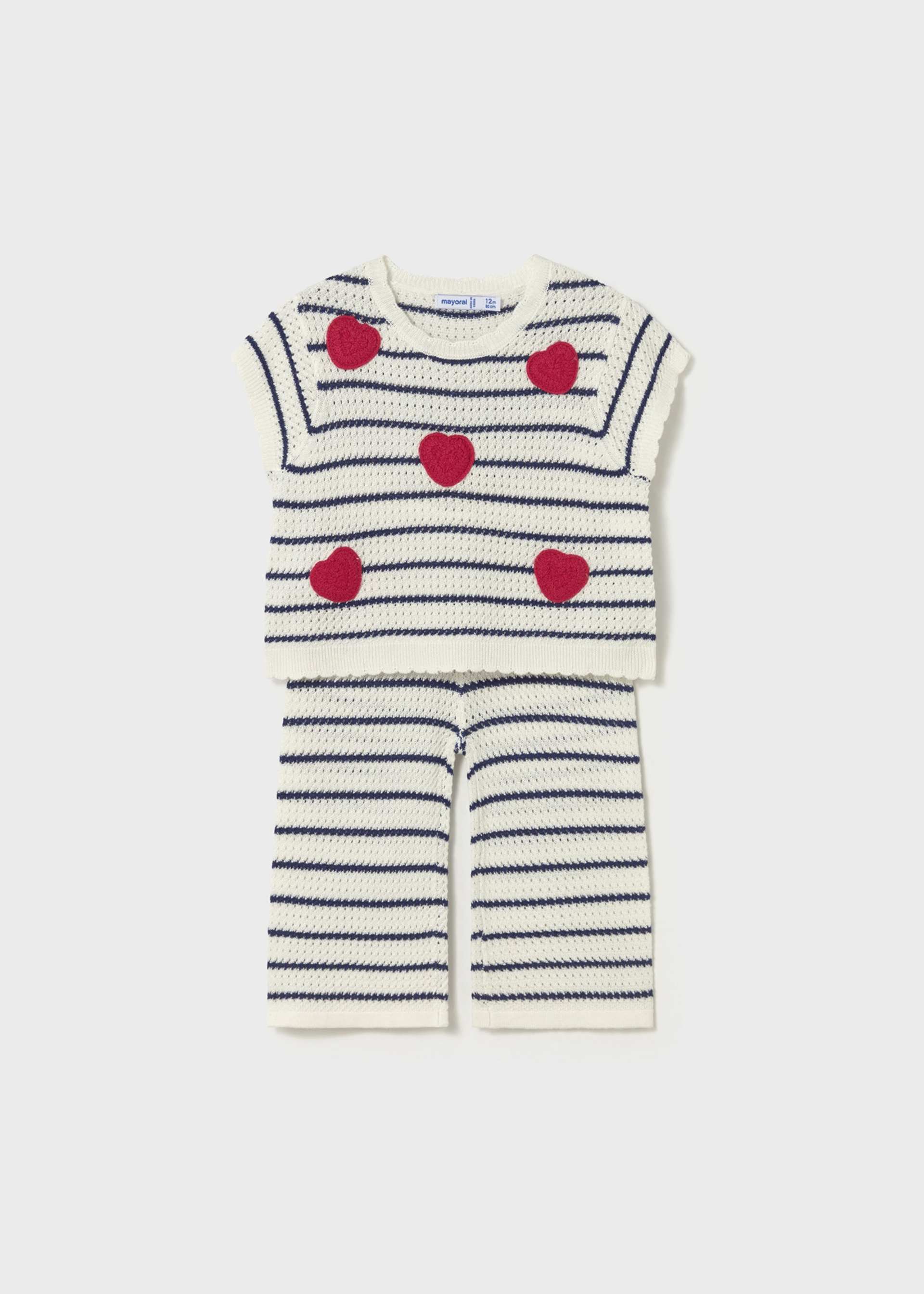 Completo pantalone maglietta cuori neonata