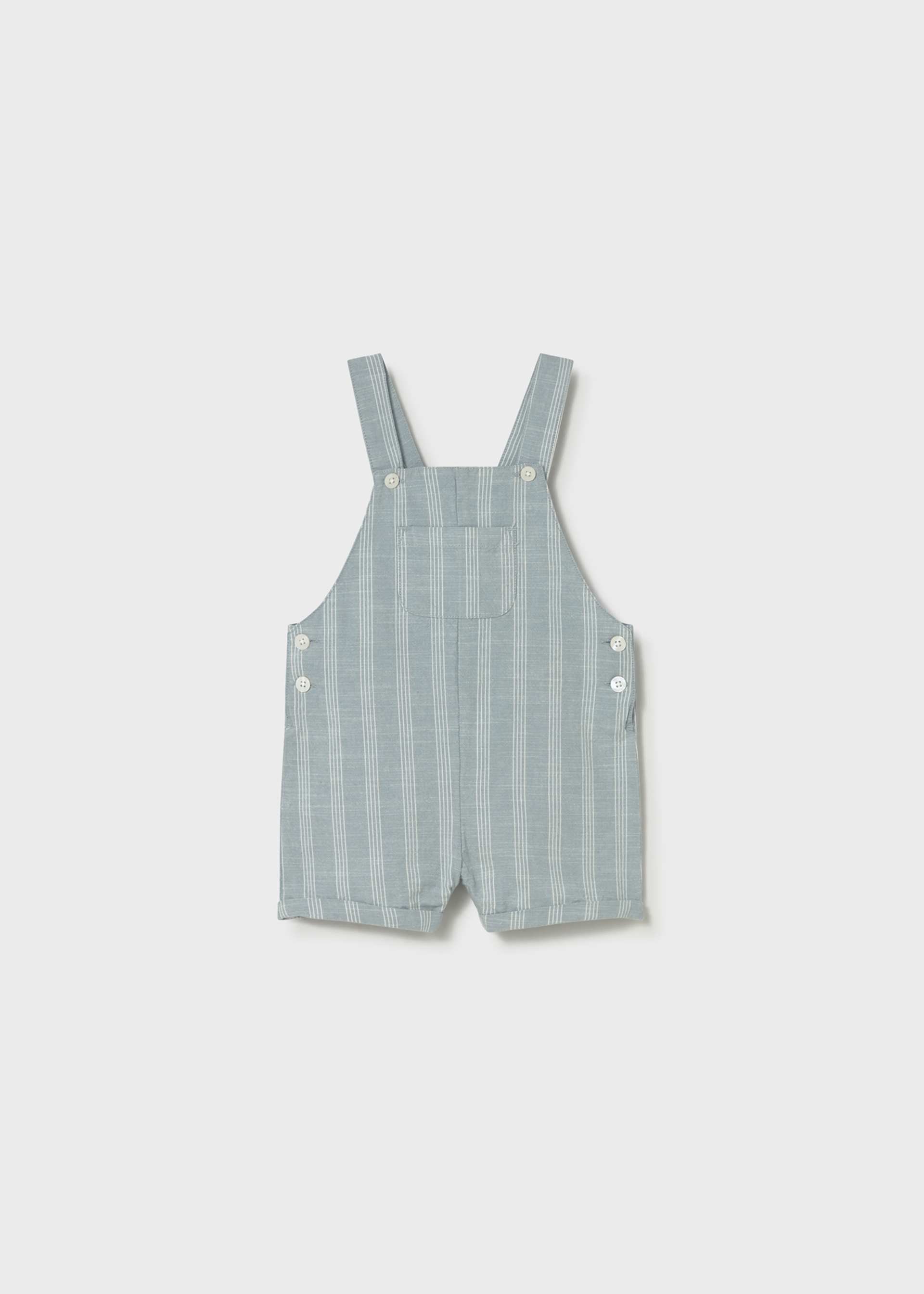 Baby linen striped dungarees