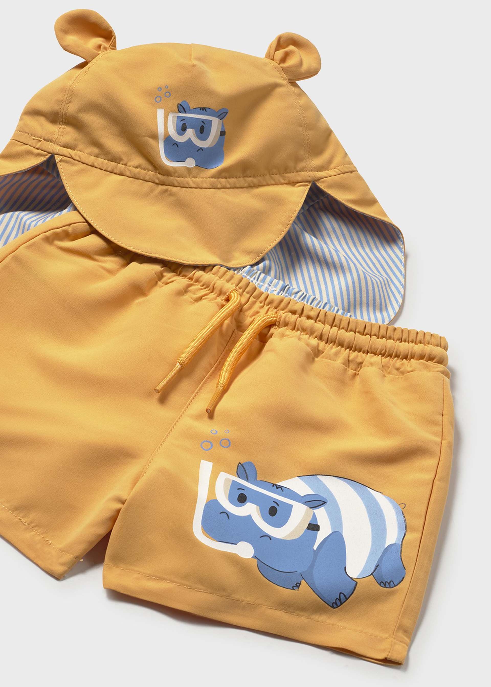 Swimwear set baby with eared hat