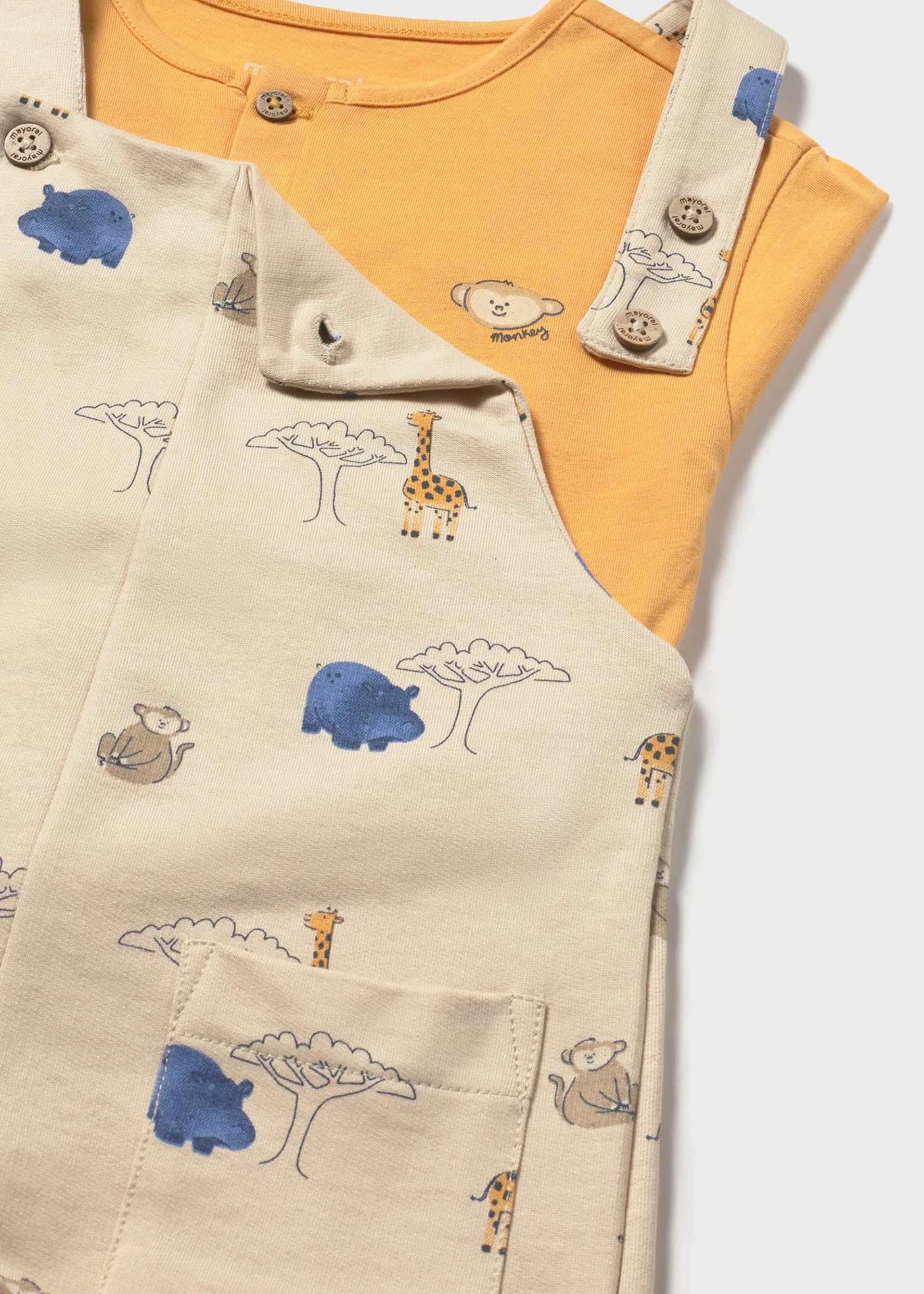 Conjunto peto estampado y playera bebé