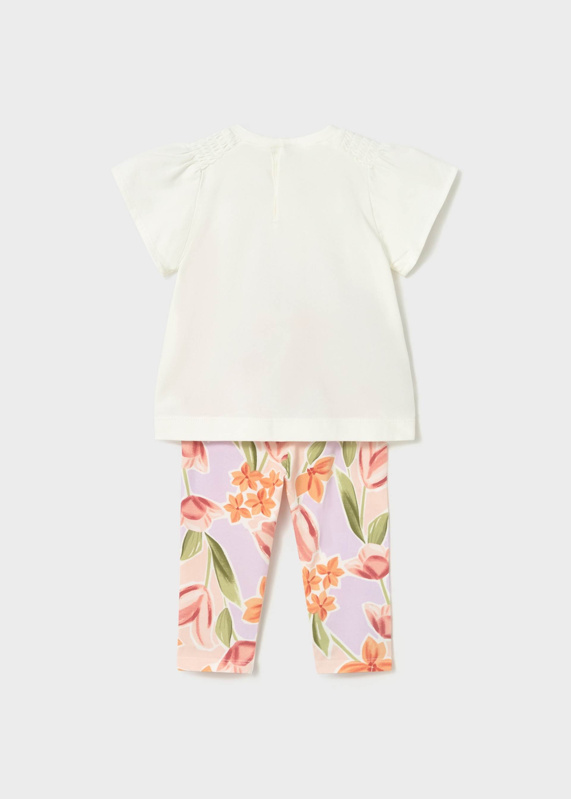 Set Leggings und T-Shirt Blume Baby