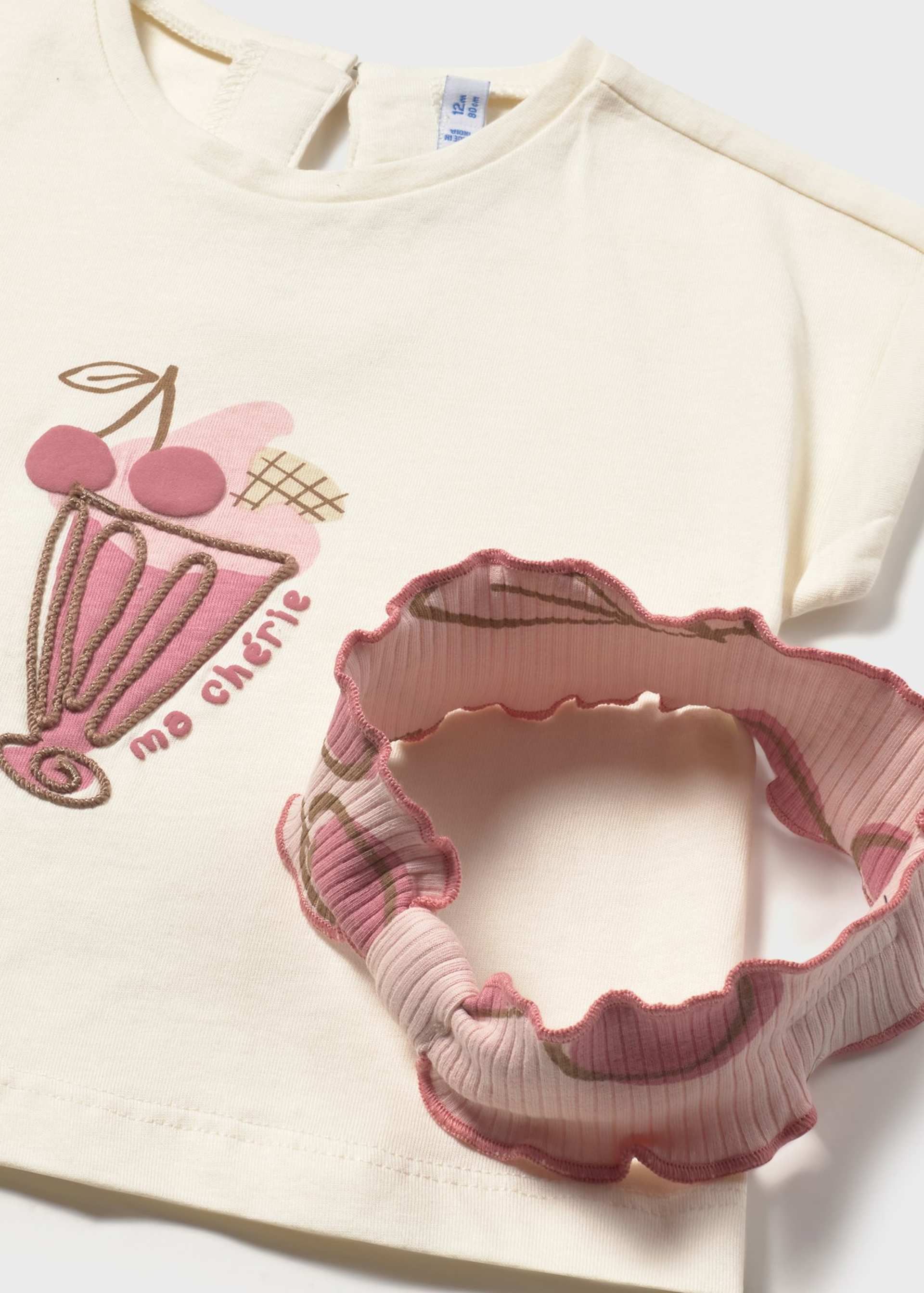 Conjunto 3 peças com bandolete bebé