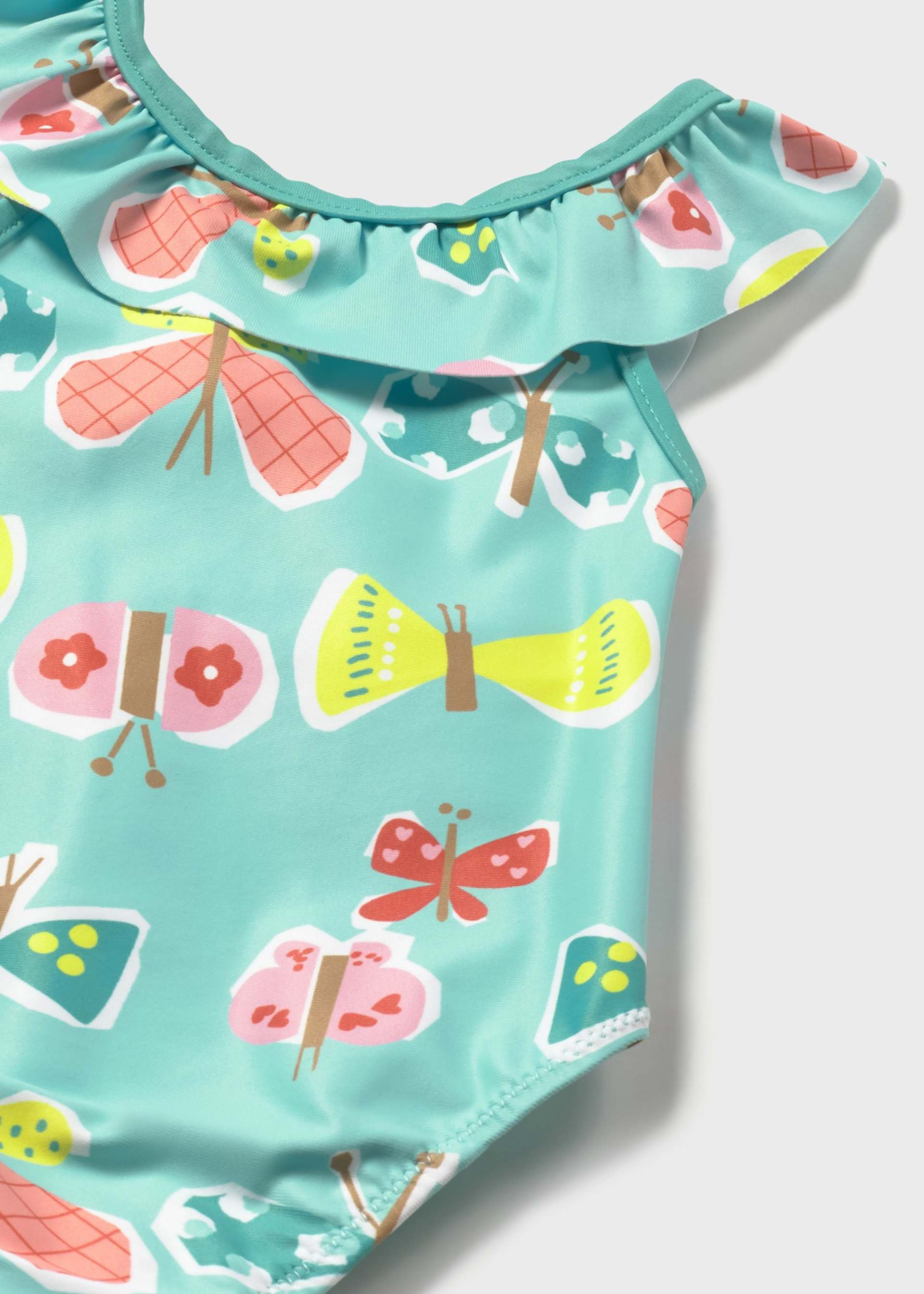 Bañador estampado volante bebé