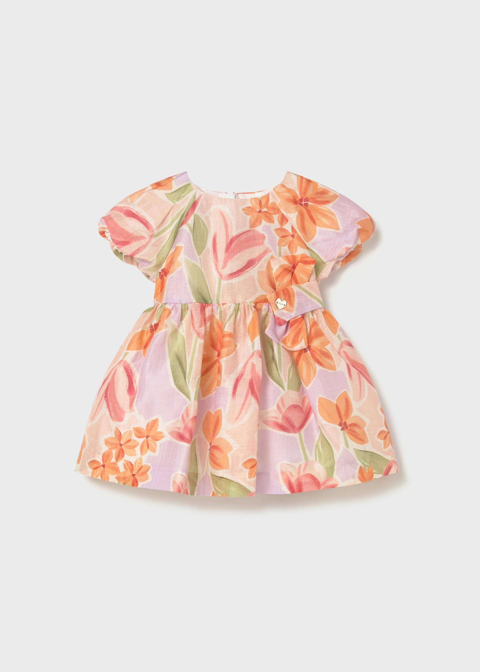Vestido cerimónia estampado flores bebé