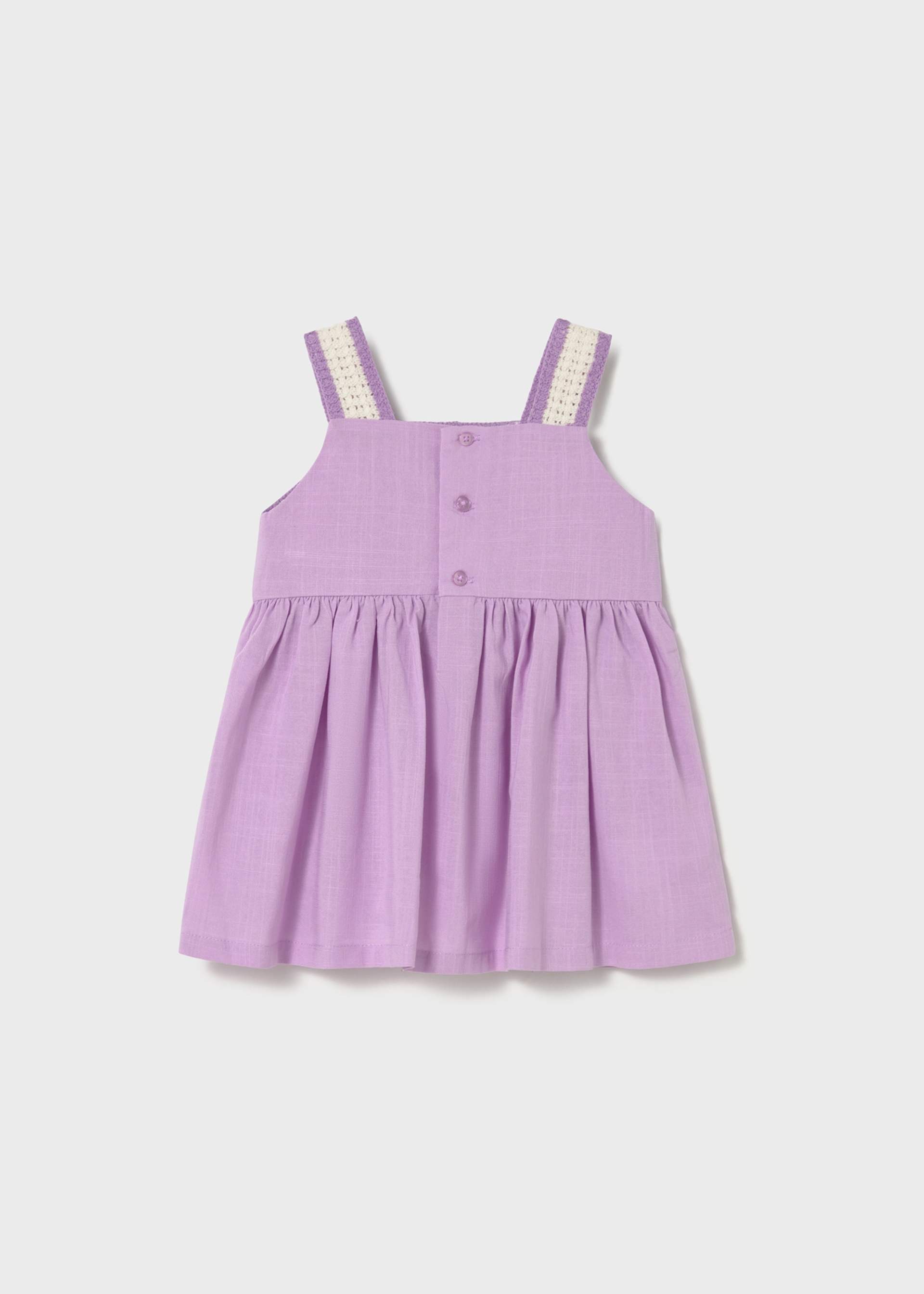 Vestido combinado crochê bebé