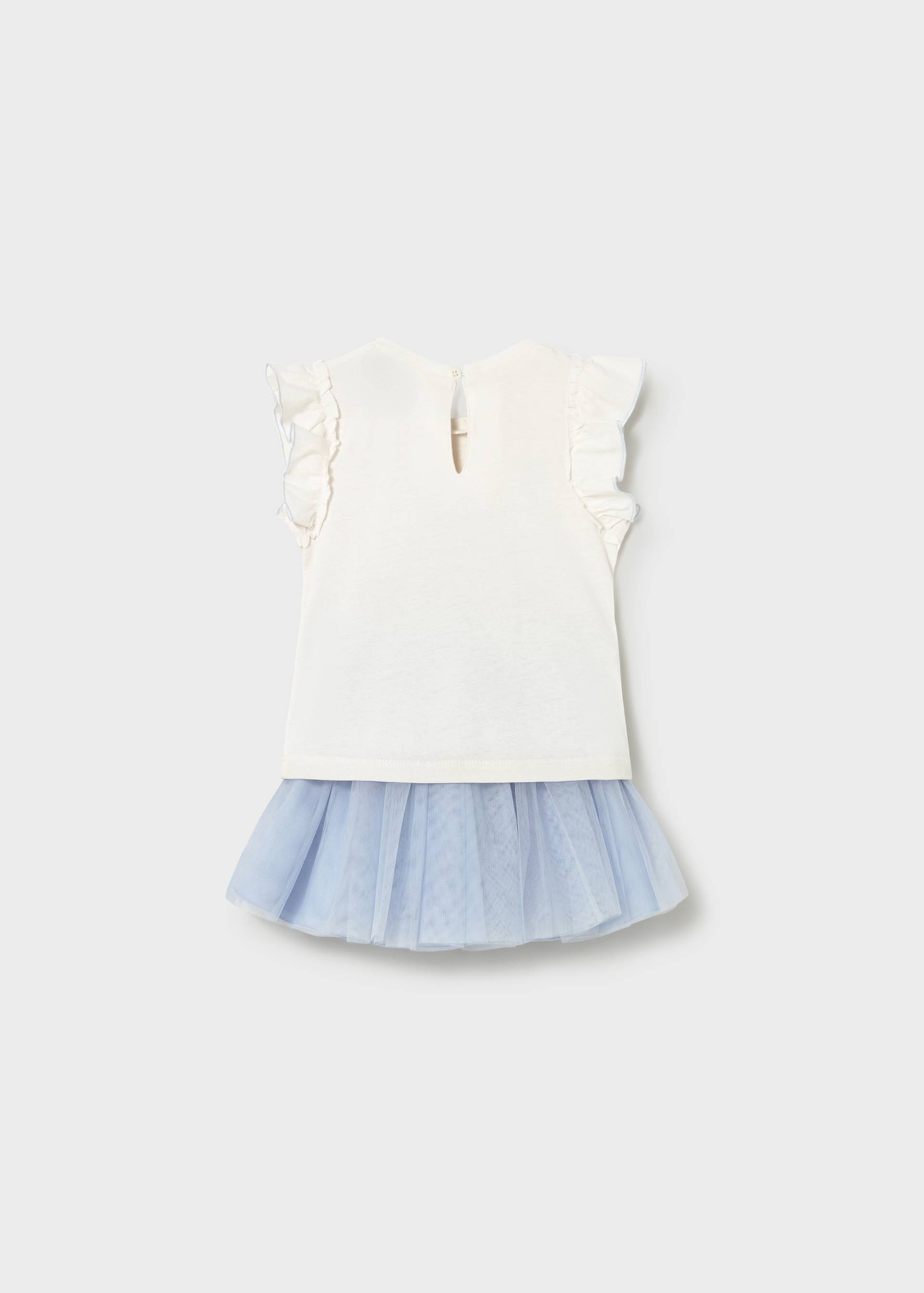 Baby Tulle Skirt and Ruffled T-shirt Set