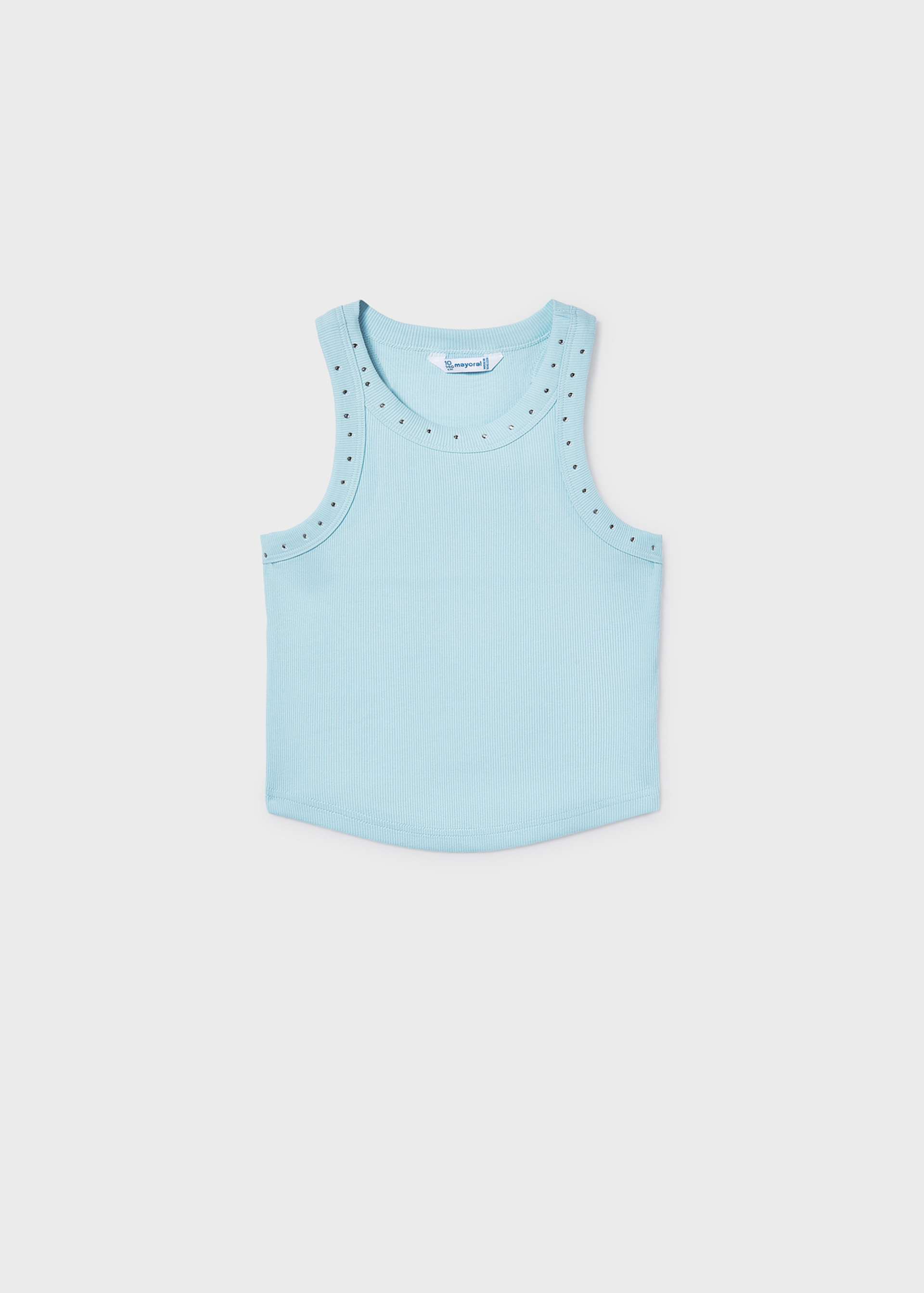 Ribbed t-shirt girl with studs