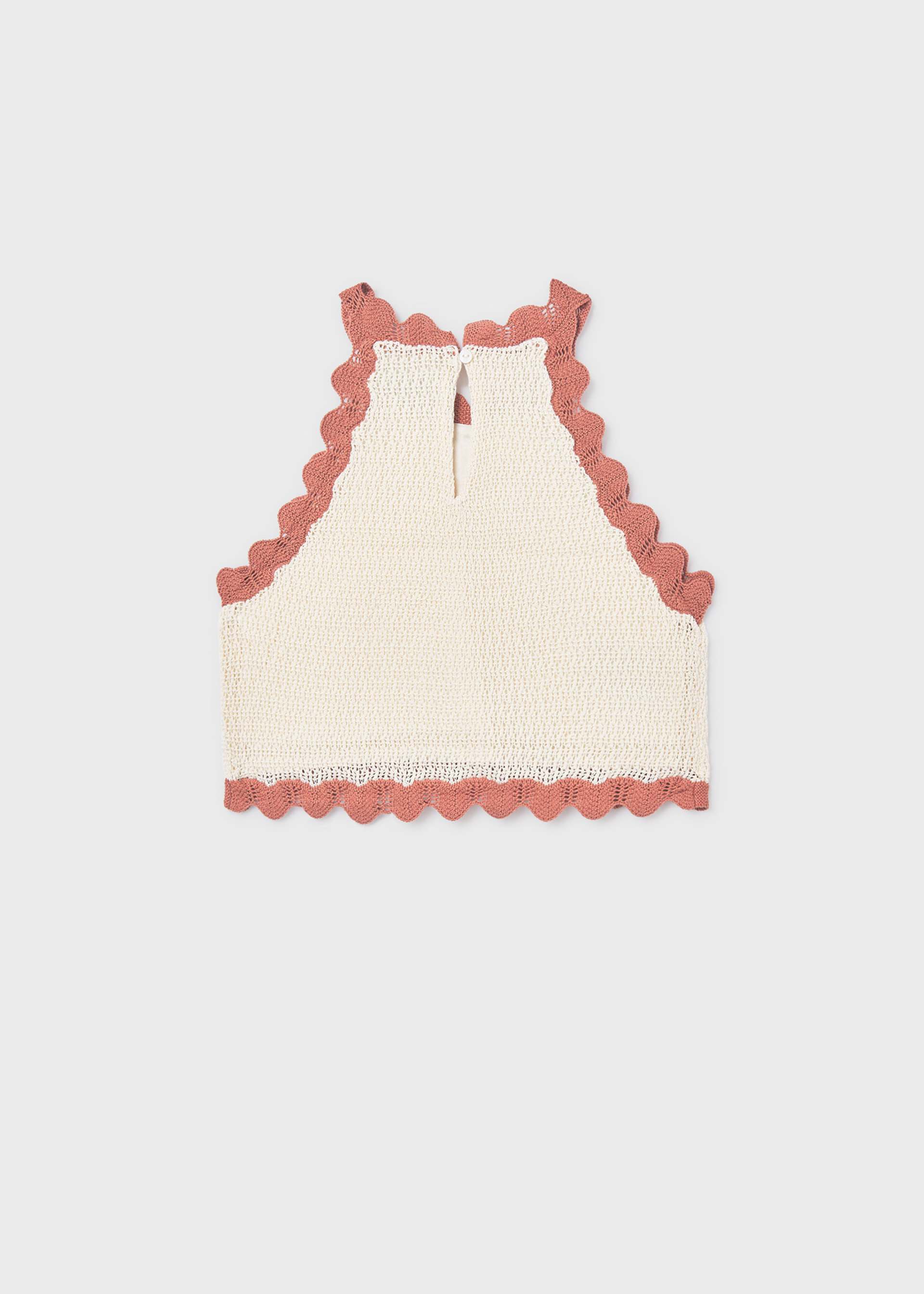Top tricot fleurs fille