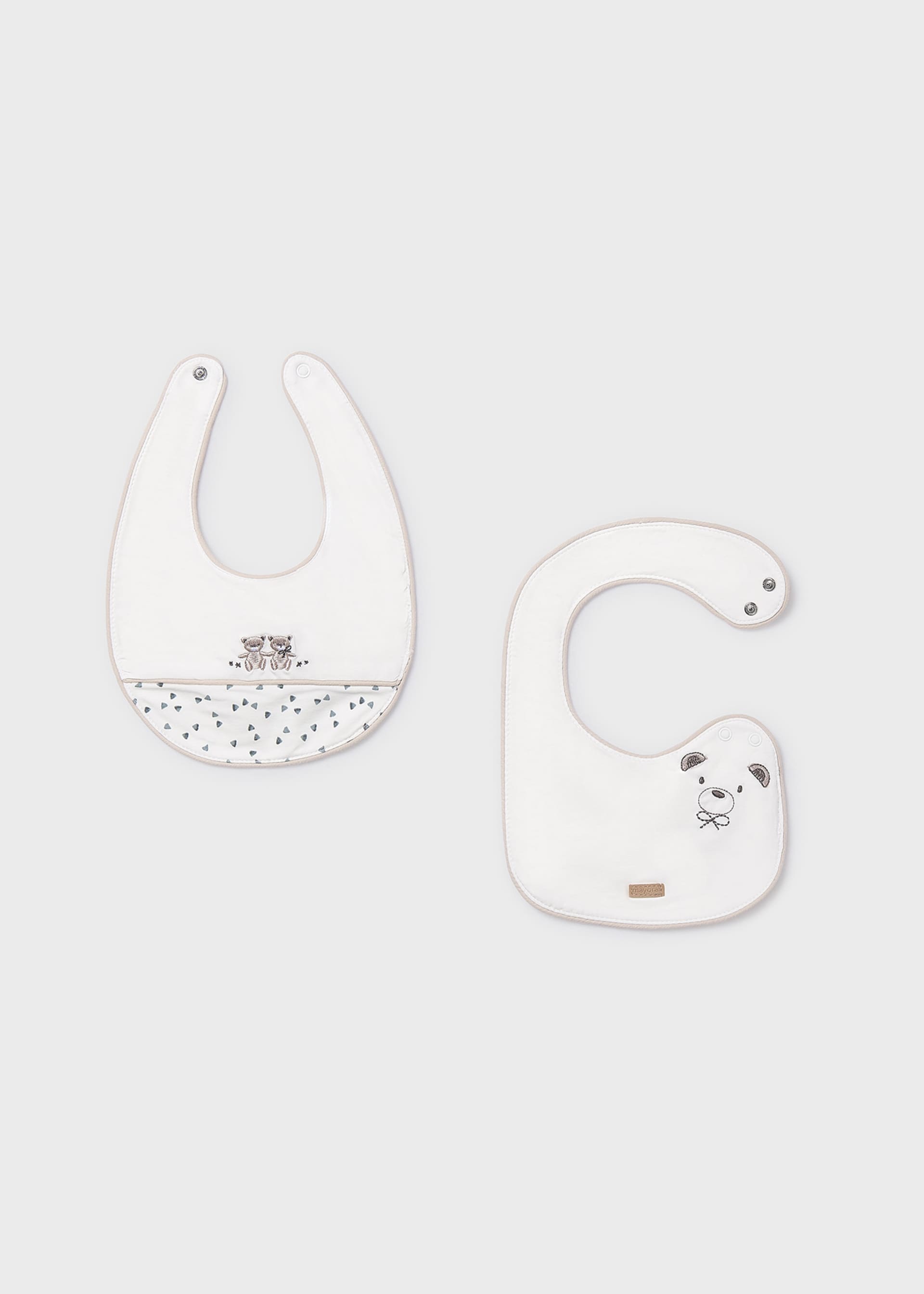 Set of 2 baby animal bibs