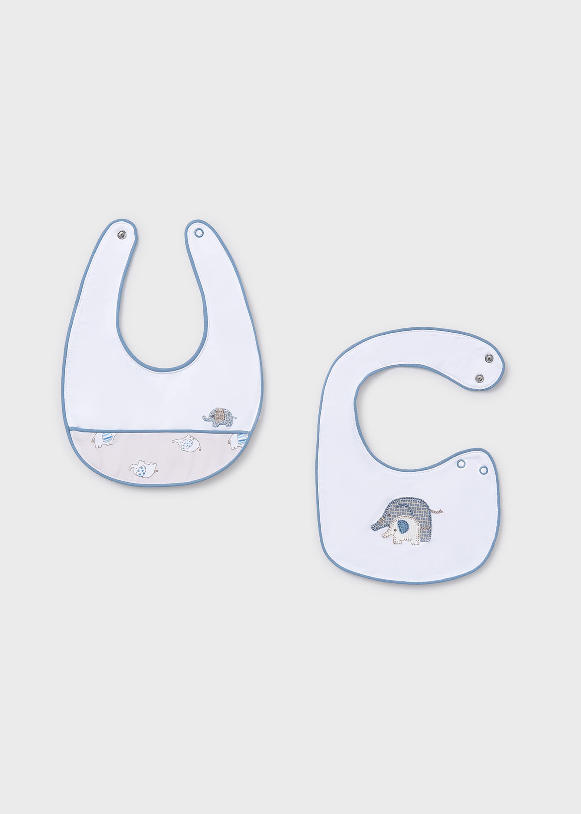 Set of 2 baby animal bibs