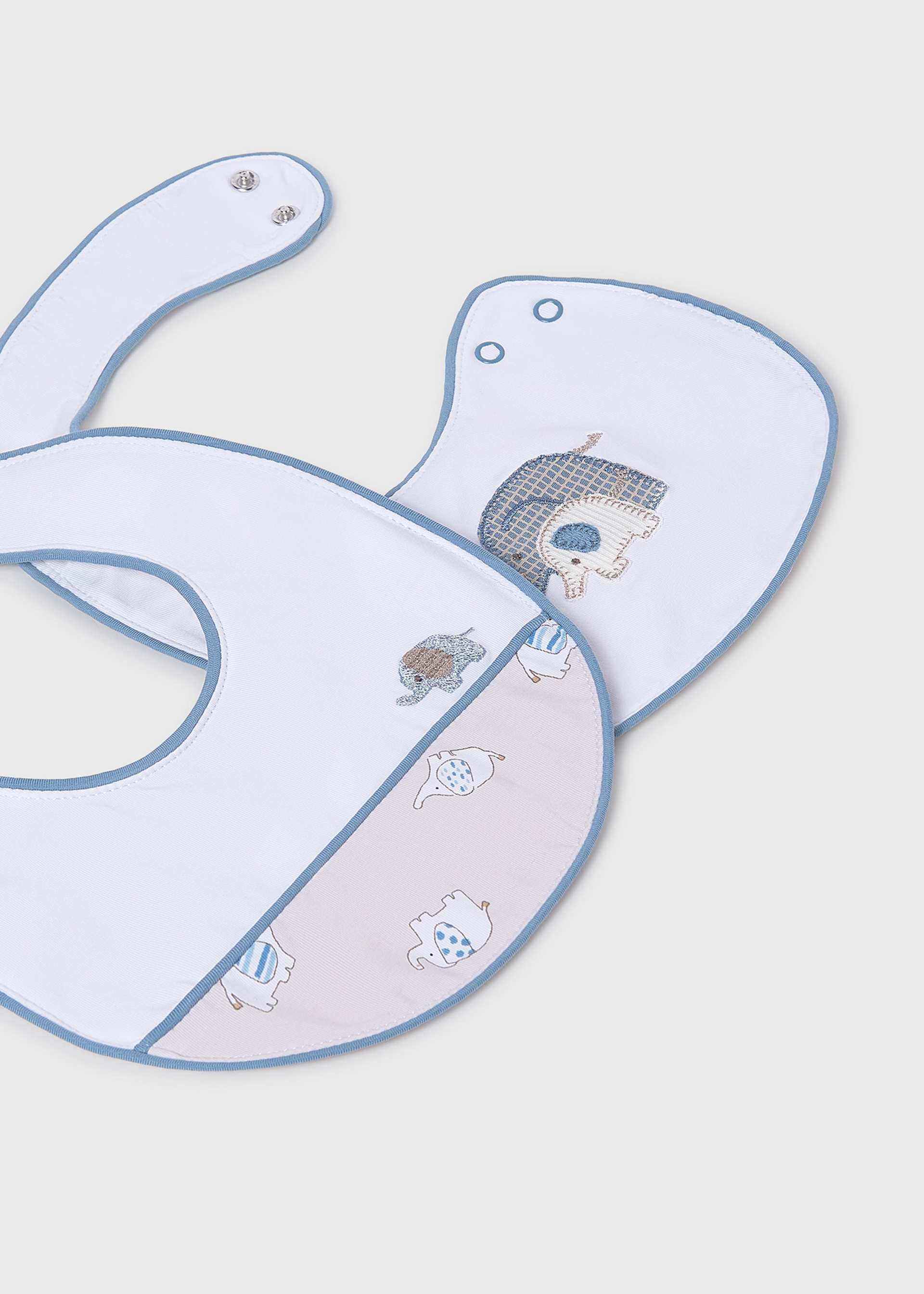 Set of 2 baby animal bibs