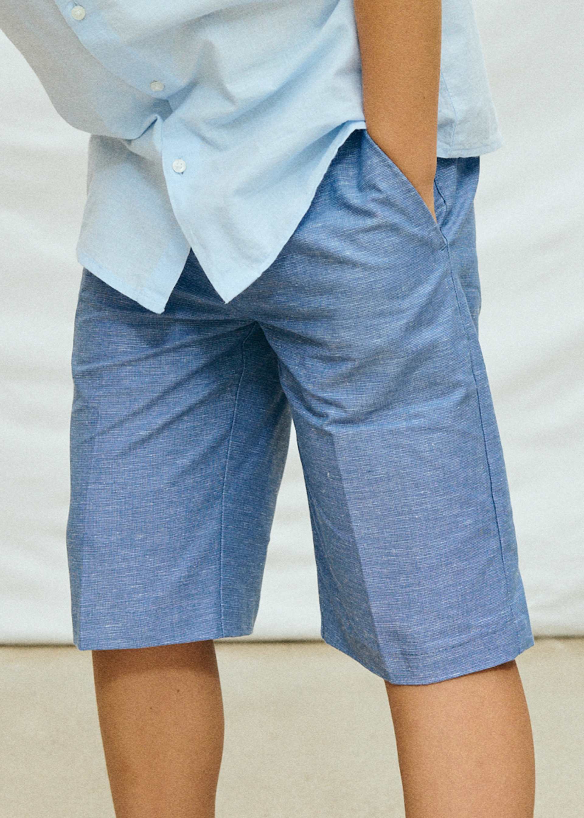 Boys' linen Bermuda shorts