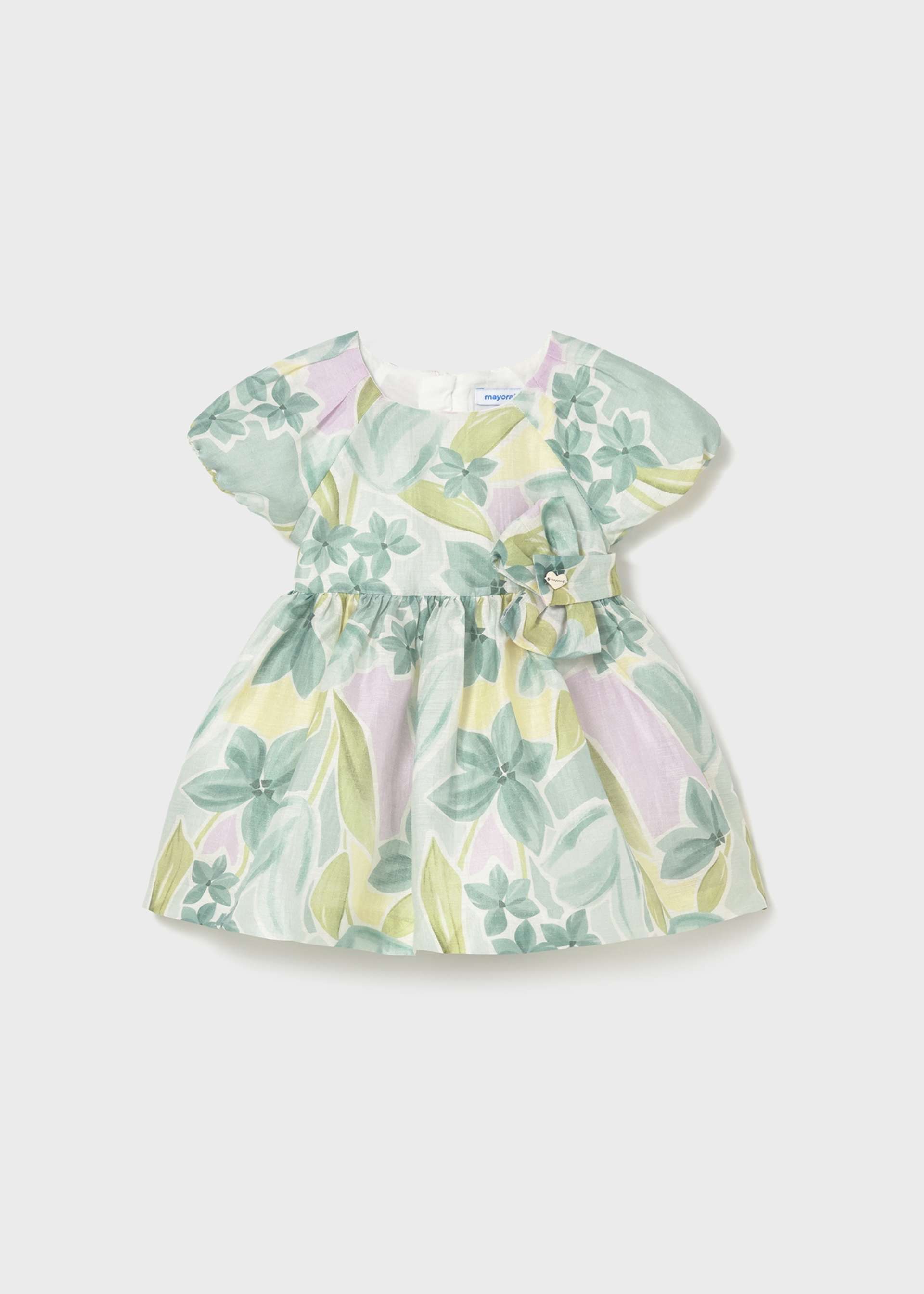 Vestido cerimónia estampado flores bebé