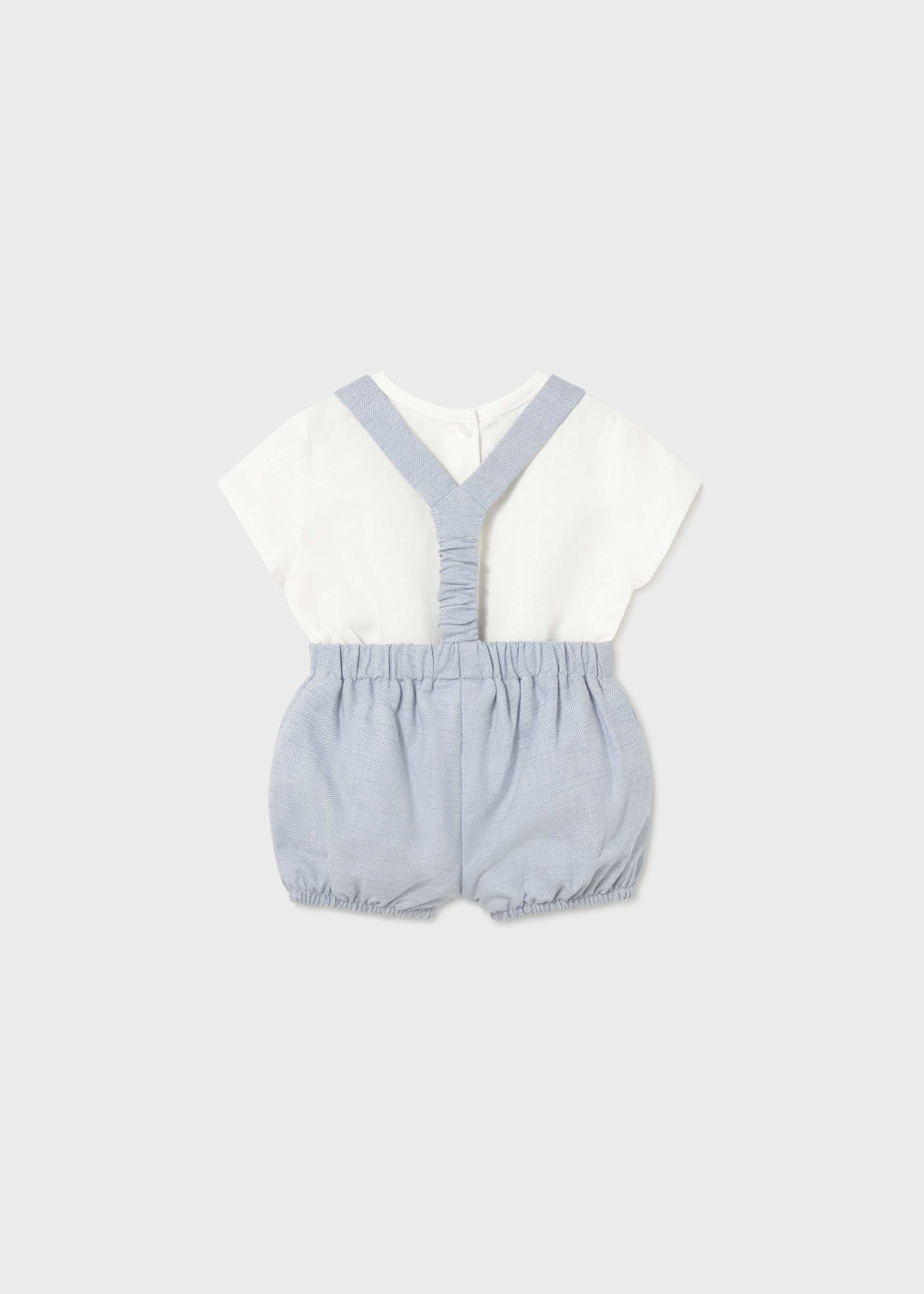 Newborn set shorts with suspenders and shirt