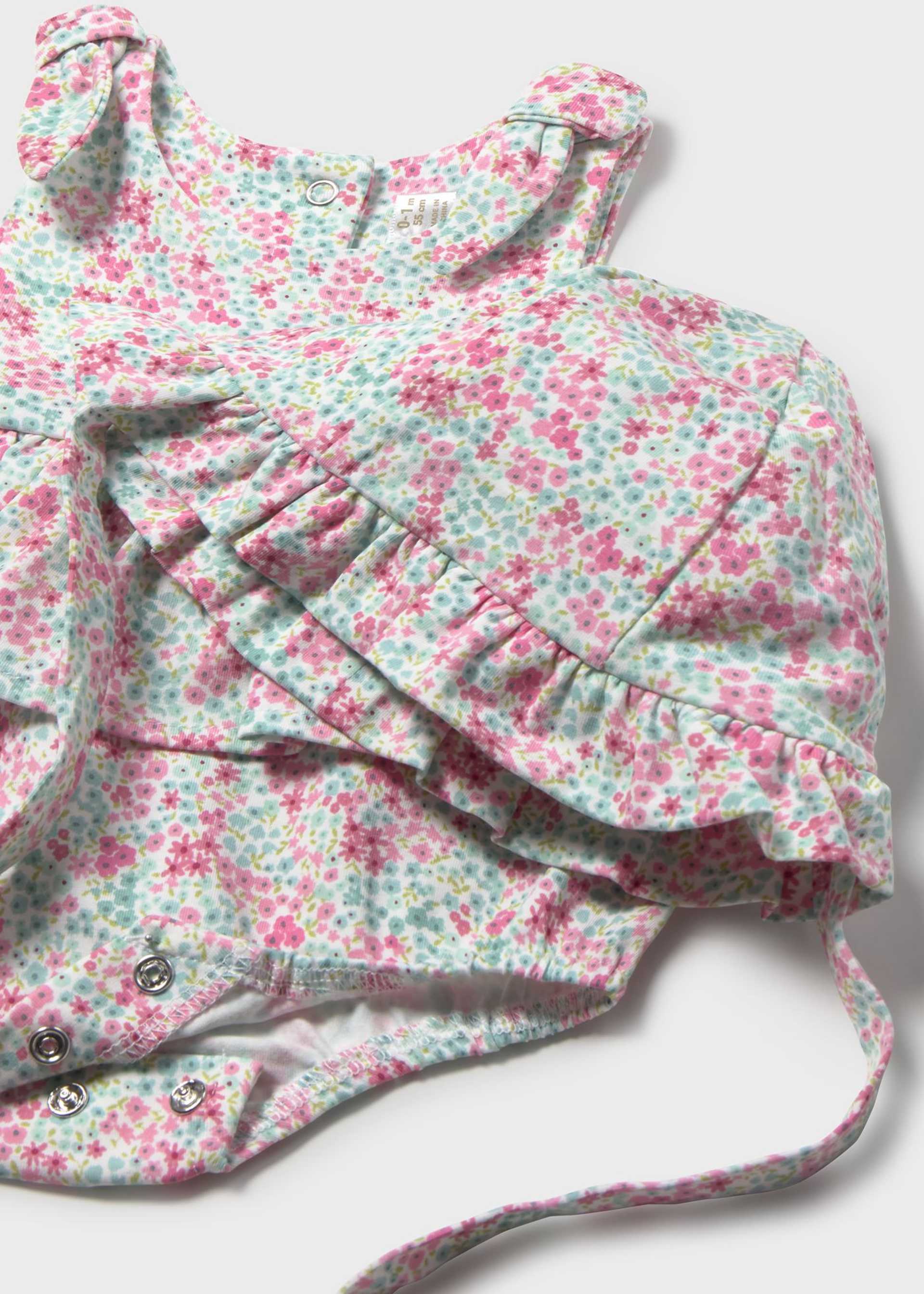 Pagliaccetto stampato con cappello neonato
