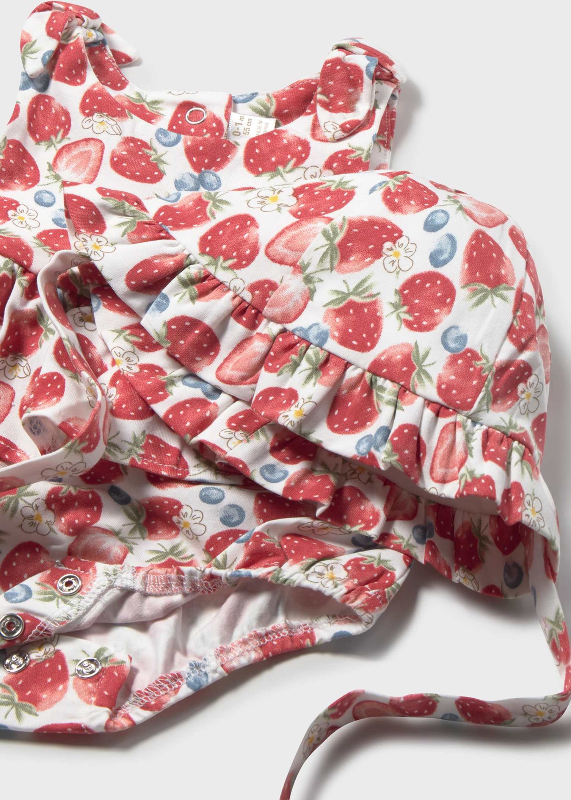 Peto estampado con gorro recién nacida