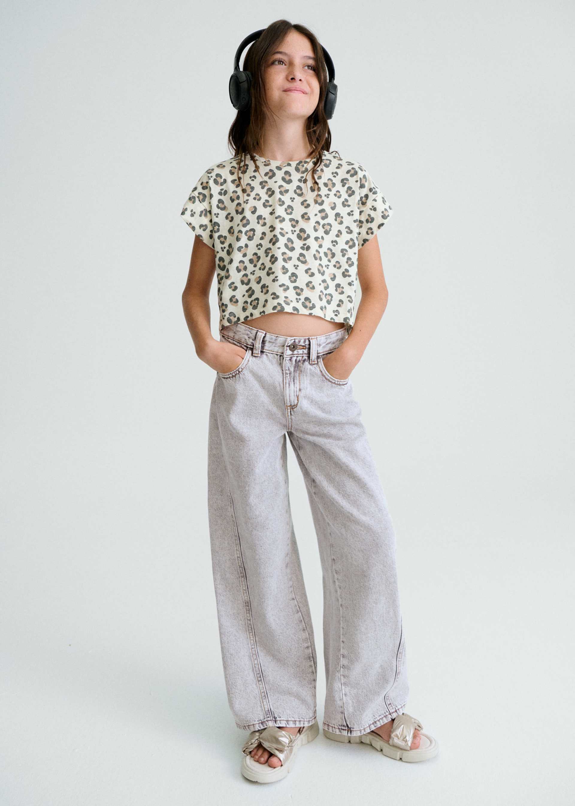 Girl Denim Wide-leg Pant