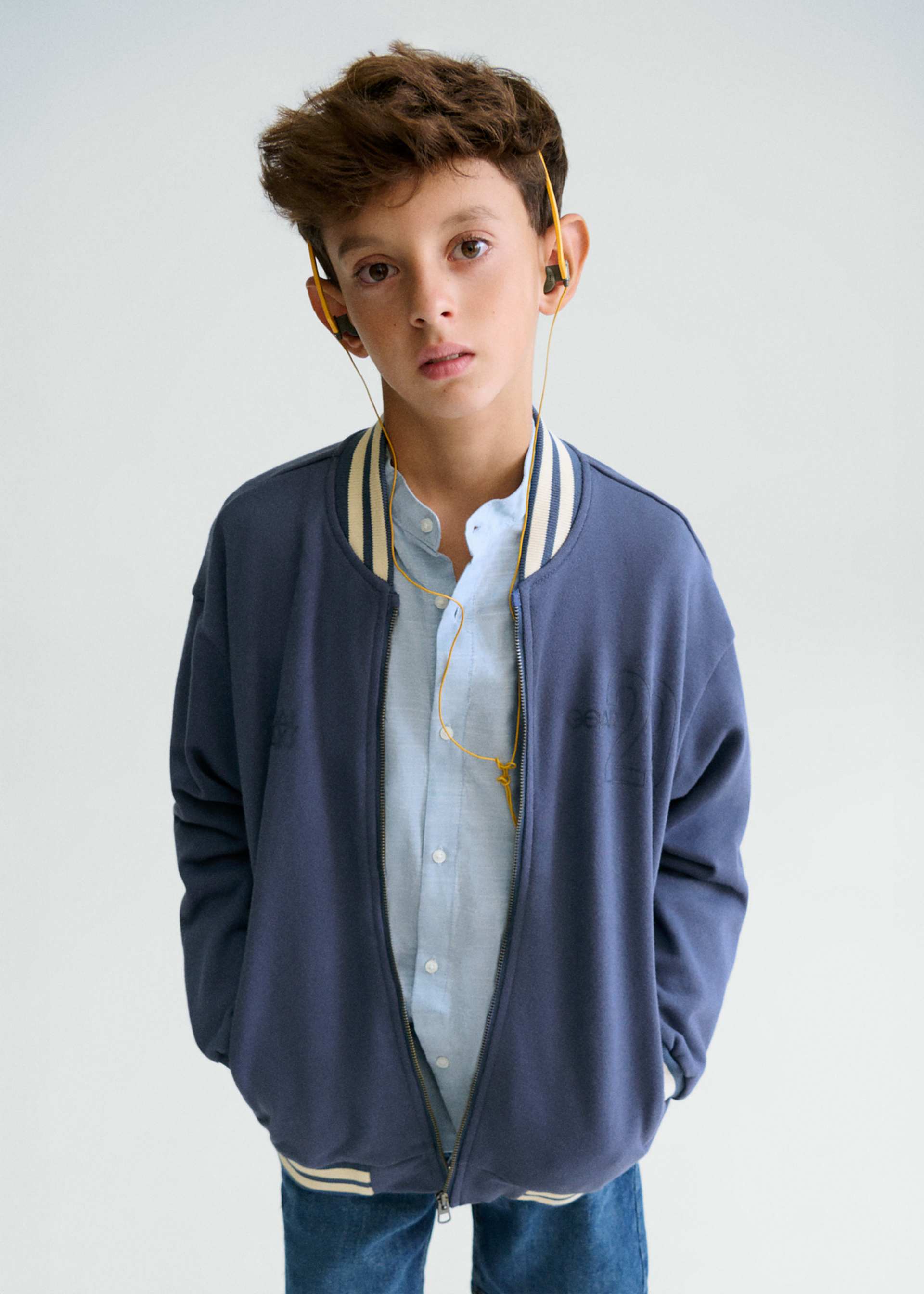 Striped bomber jacket for boys