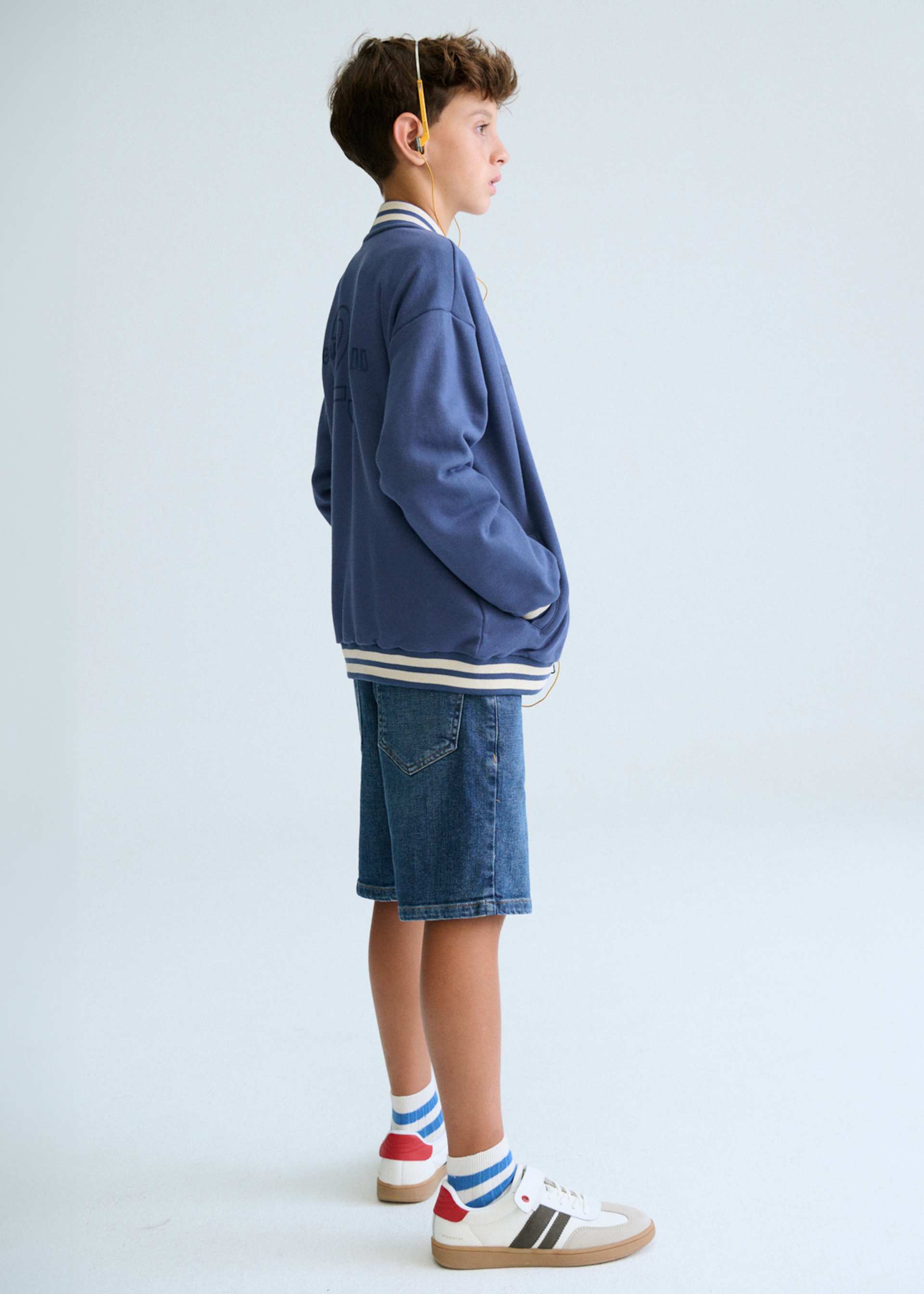 Boy Striped Bomber Jacket