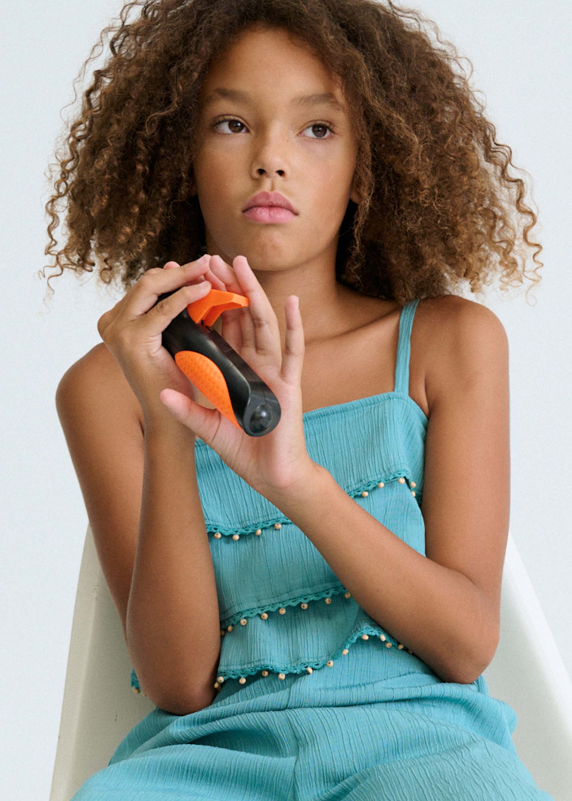 Long ruffled jumpsuit for girls