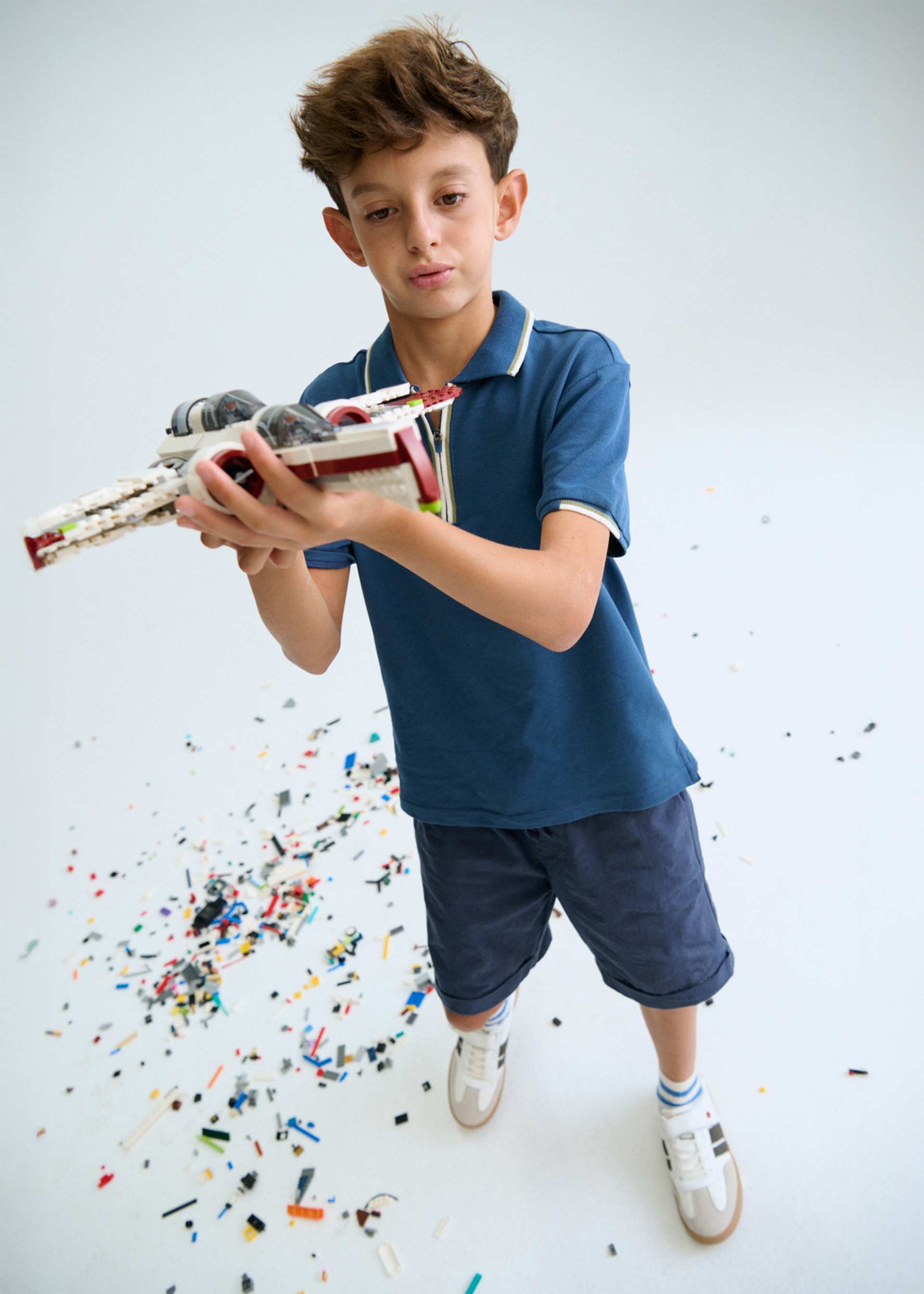 Boy Zip-Up Polo Shirt